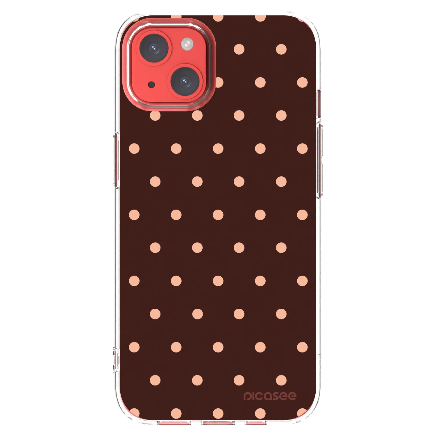 Picasee Apple iPhone 13 Hülle - Transparentes Silikon - Peach Dots & Chocolate
