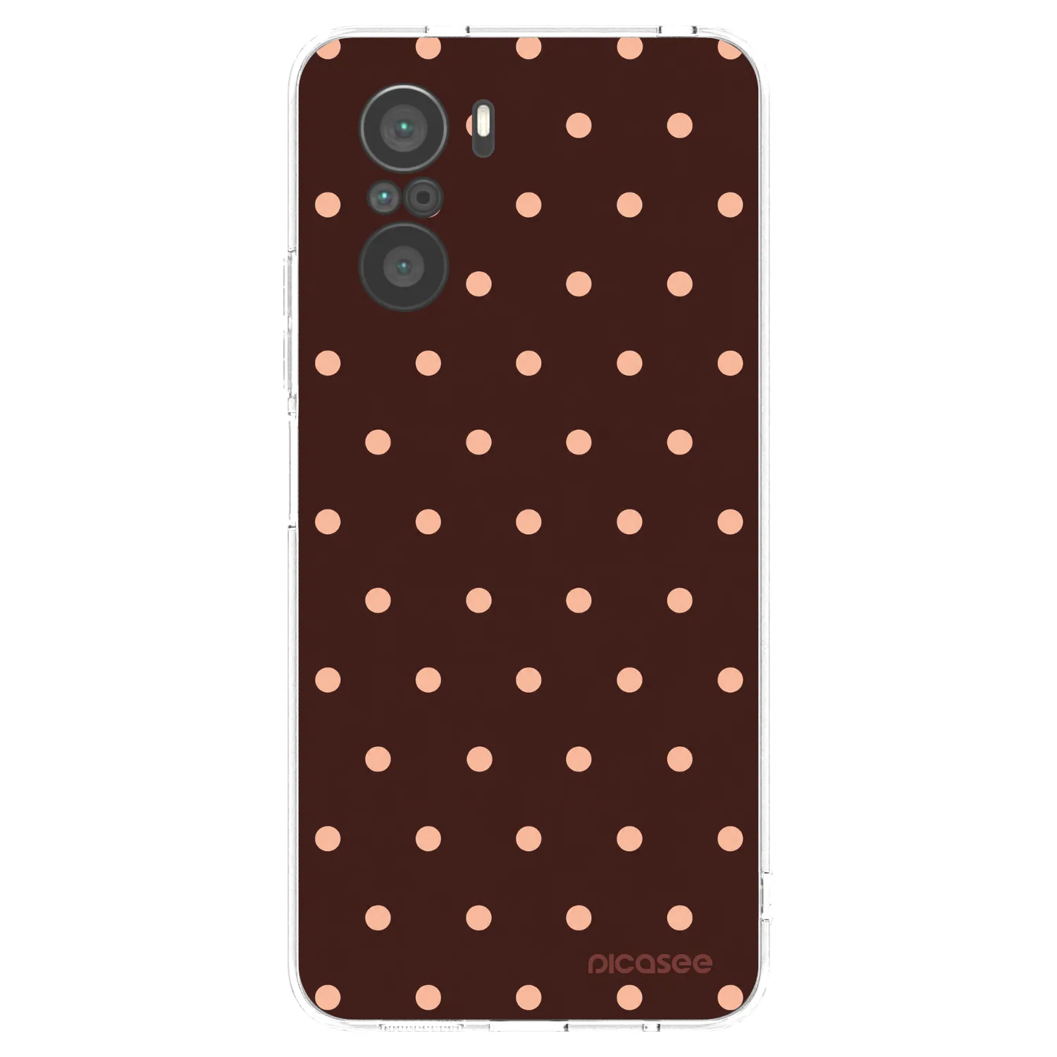 Picasee Xiaomi Poco F3 Hülle - Transparentes Silikon - Peach Dots & Chocolate