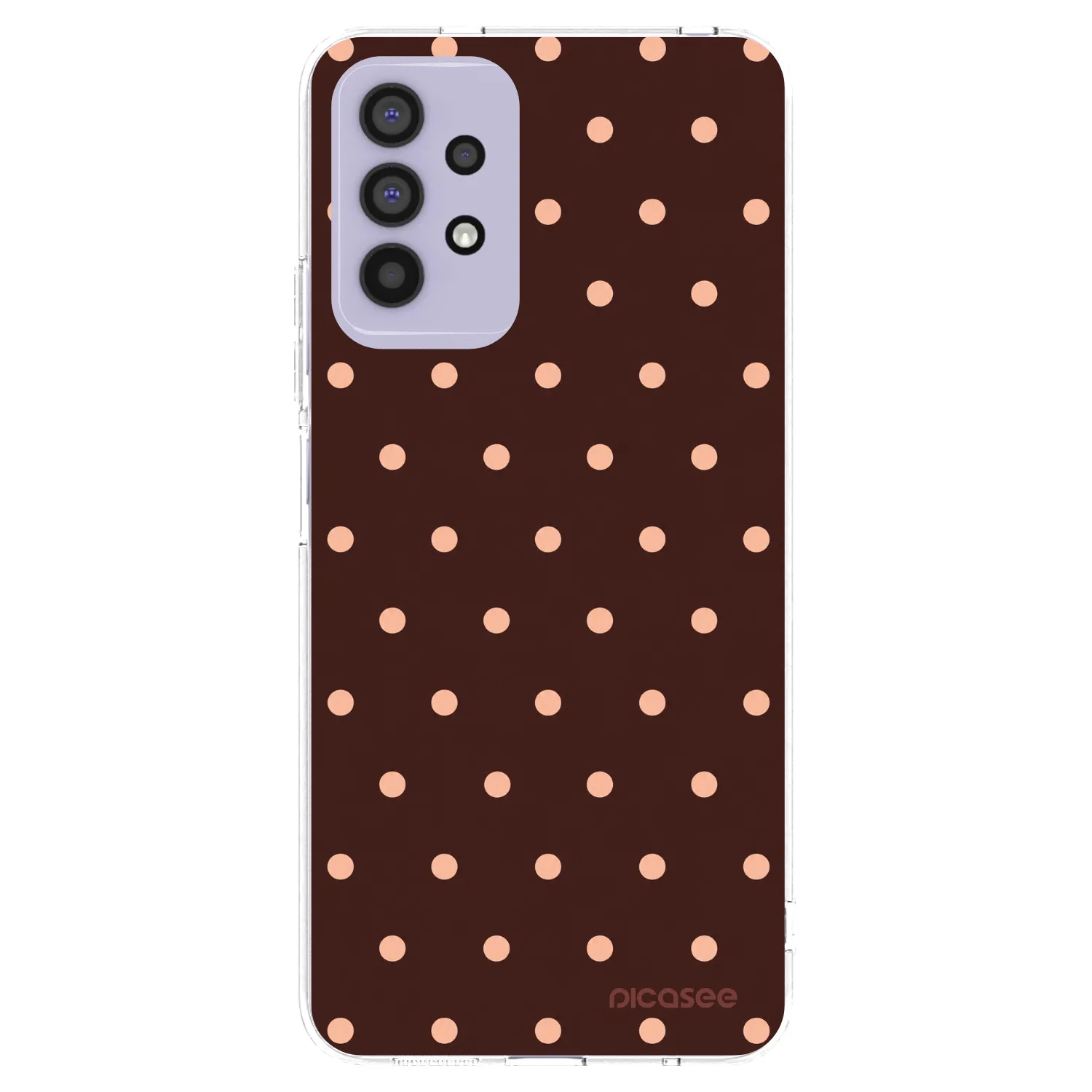 Picasee Samsung Galaxy A32 4G SM-A325F Hülle - Transparentes Silikon - Peach Dots & Chocolate