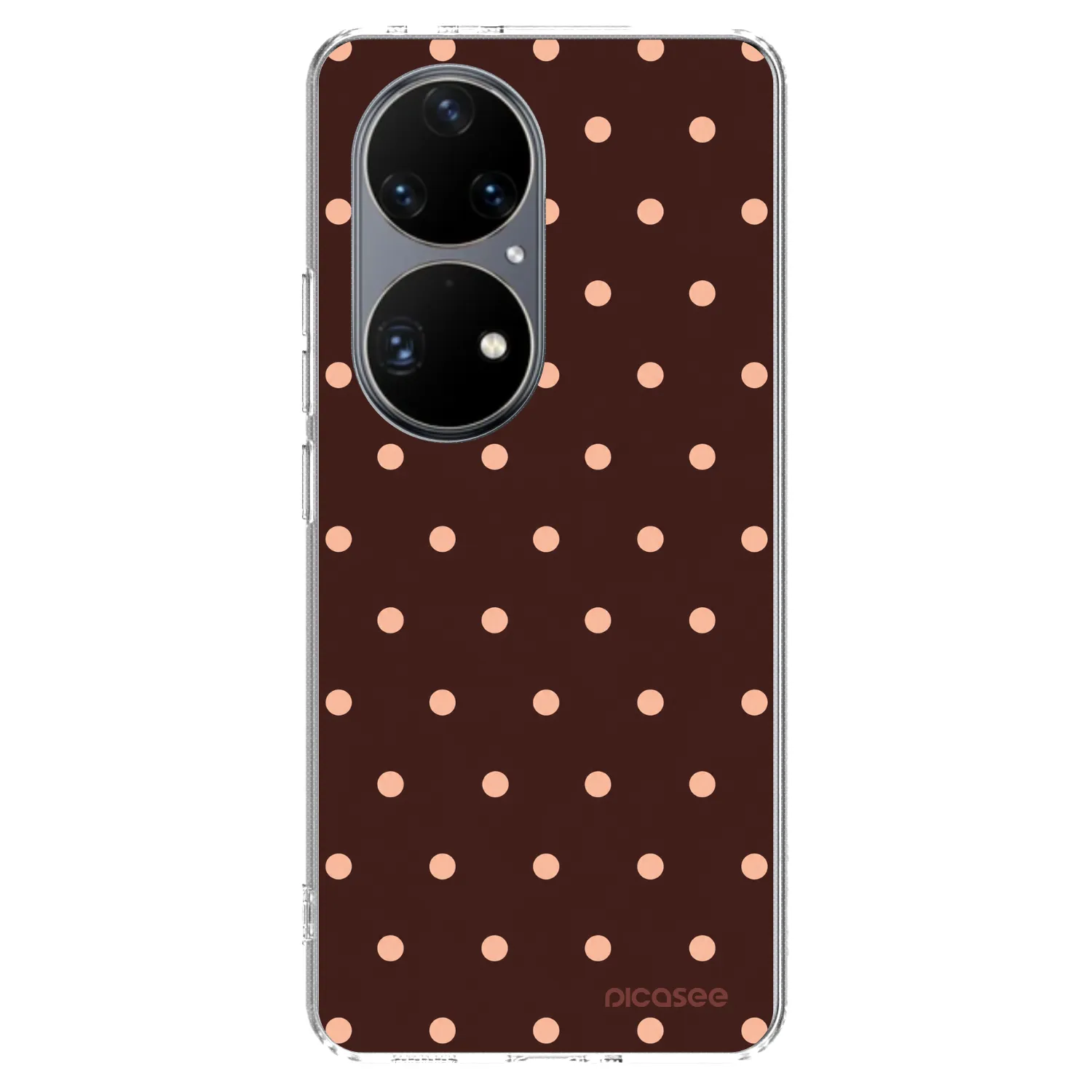 Picasee Huawei P50 Hülle - Transparentes Silikon - Peach Dots & Chocolate