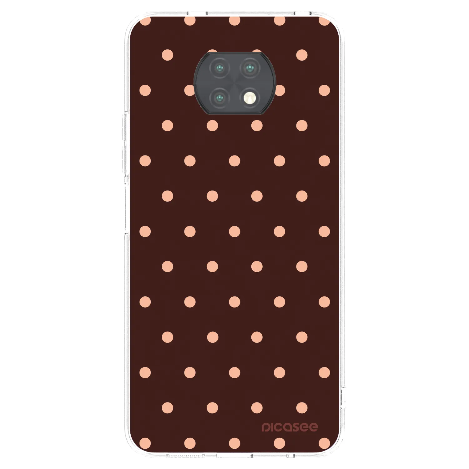 Picasee Xiaomi Redmi Note 9T Hülle - Transparentes Silikon - Peach Dots & Chocolate