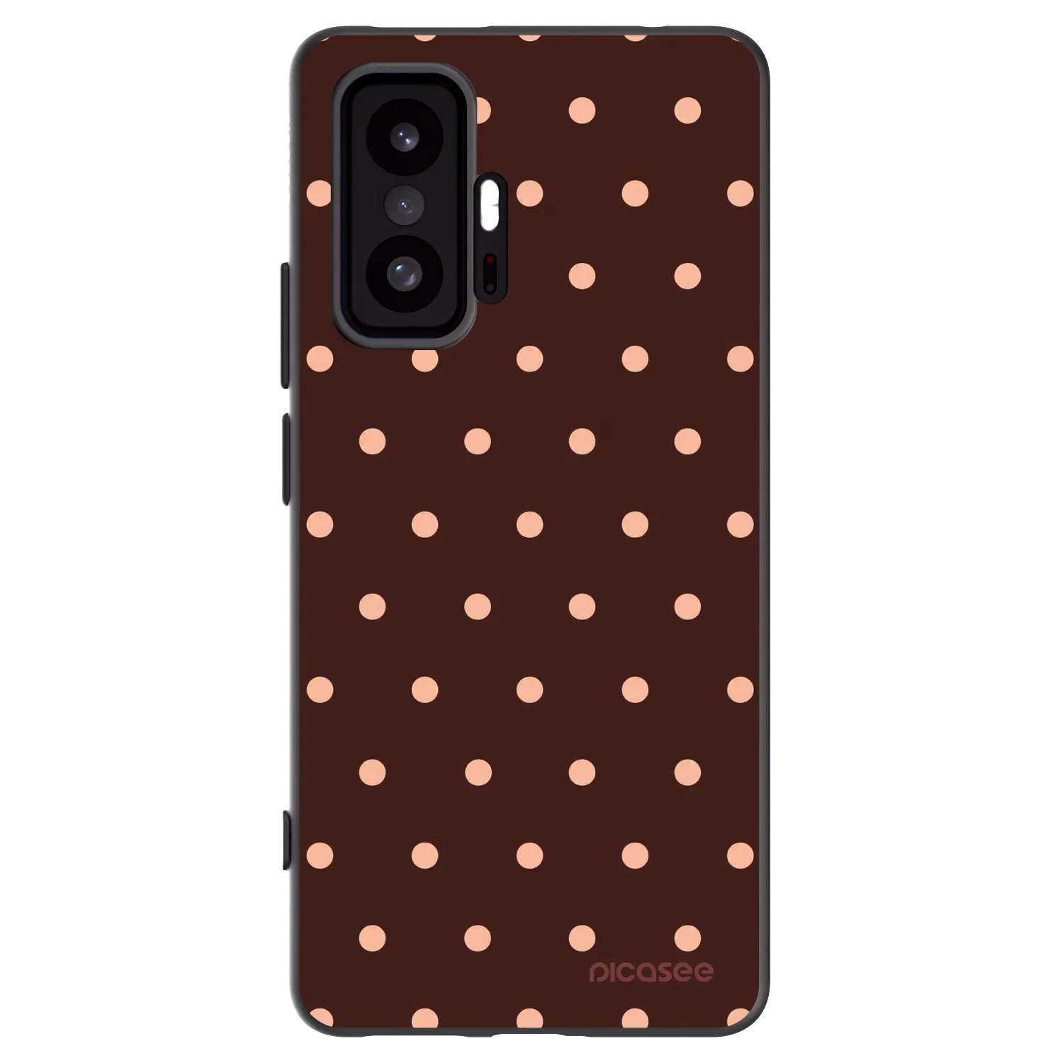 Picasee Xiaomi 11T Pro Hülle - Schwarzes Silikon - Peach Dots & Chocolate