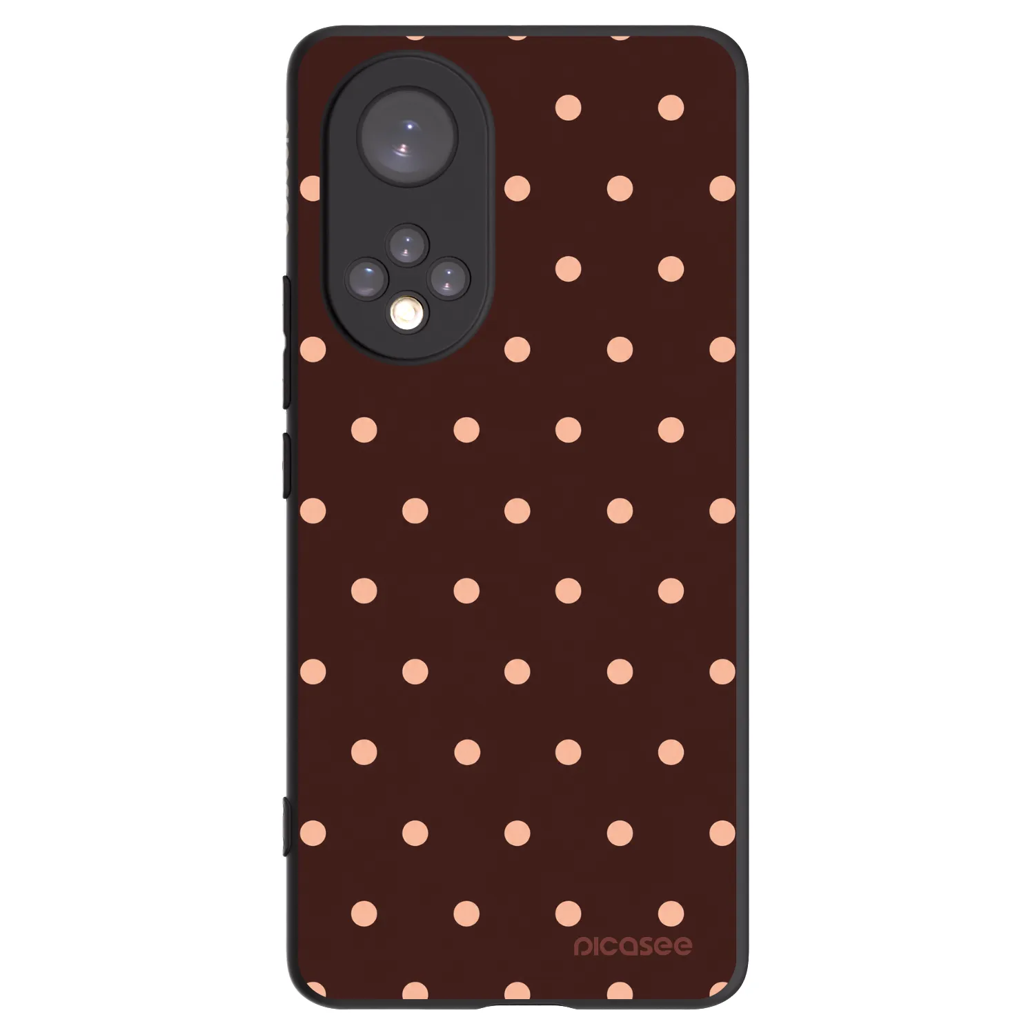 Picasee Honor 50 5G Hülle - Schwarzes Silikon - Peach Dots & Chocolate