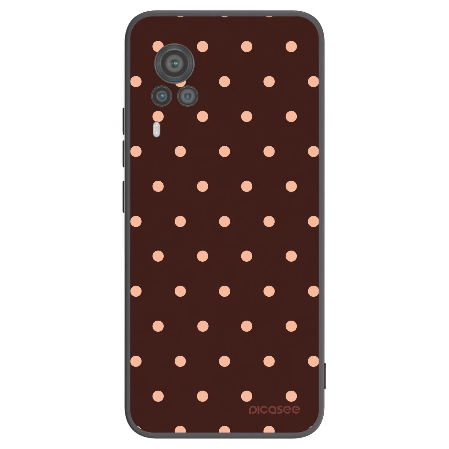 Picasee Vivo X60 Pro 5G Hülle - Schwarzes Silikon - Peach Dots & Chocolate
