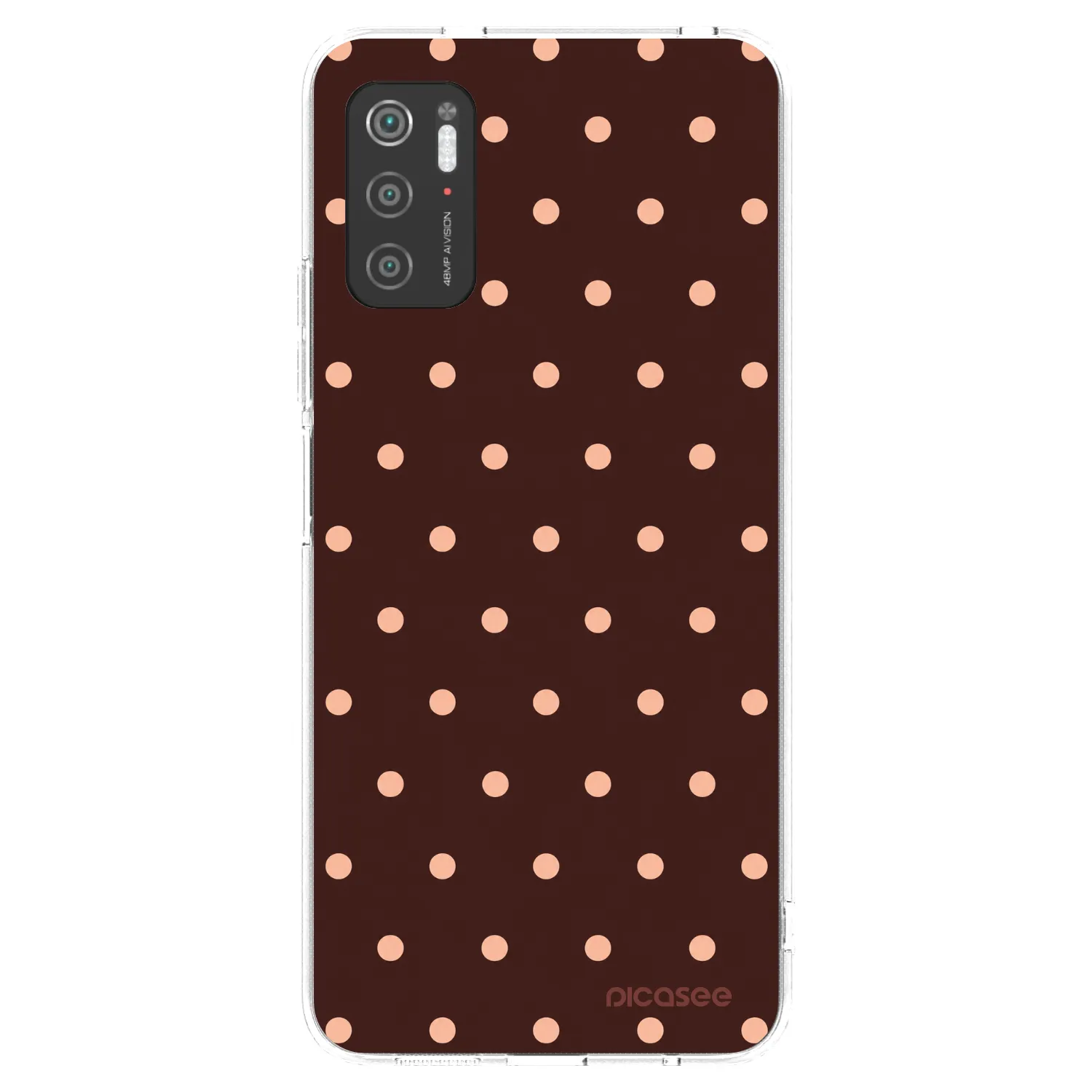 Picasee Xiaomi Poco M3 Pro 5G Hülle - Transparentes Silikon - Peach Dots & Chocolate