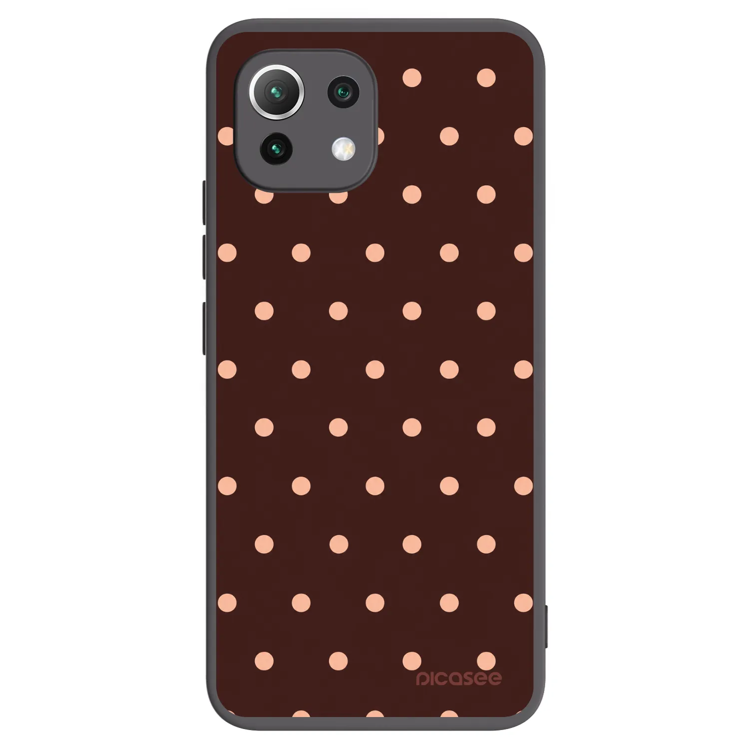 Picasee Xiaomi 11 Lite 5G NE Hülle - Schwarzes Silikon - Peach Dots & Chocolate