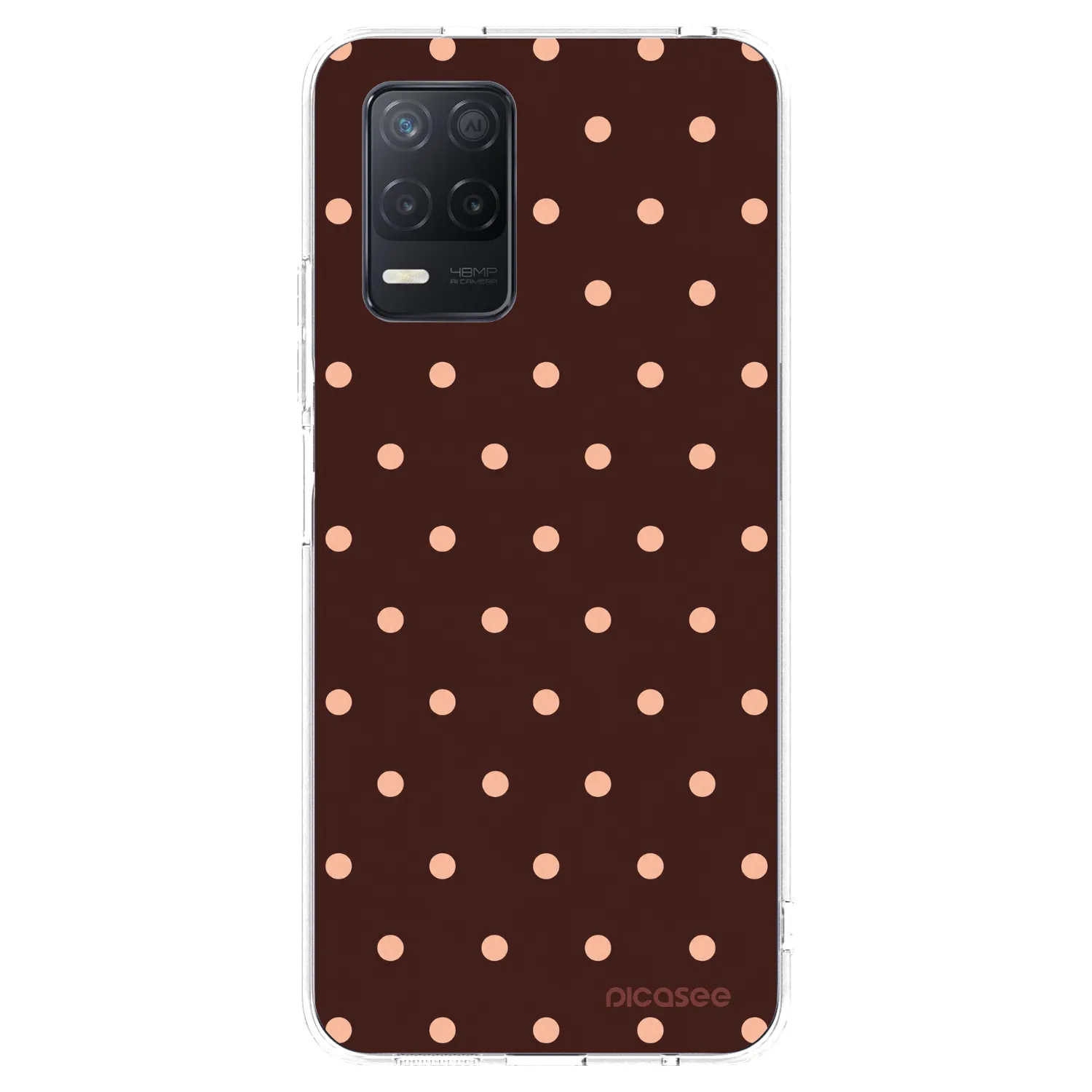 Picasee Realme 8 5G Hülle - Transparentes Silikon - Peach Dots & Chocolate