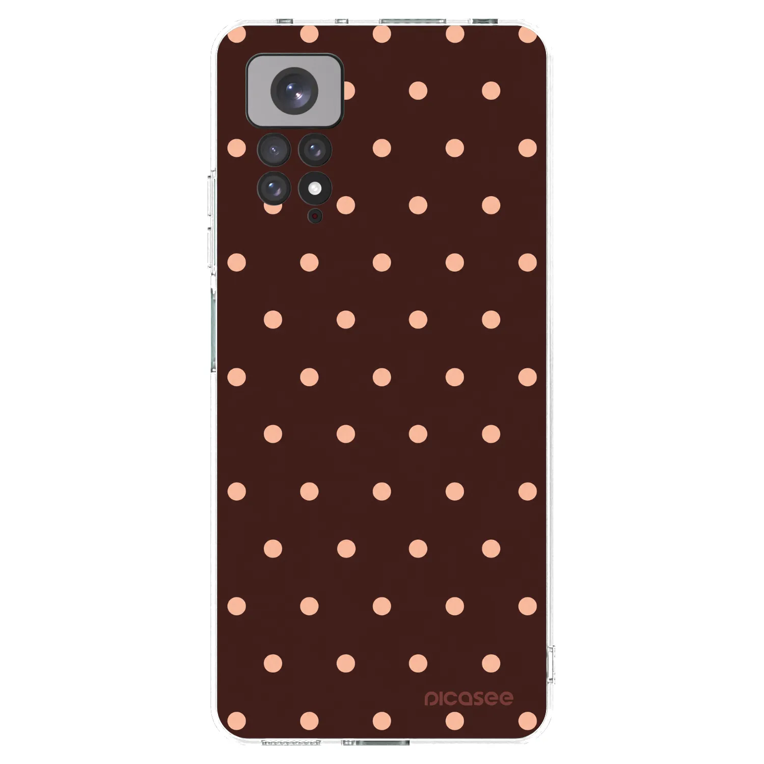 Picasee Xiaomi Redmi Note 11 Hülle - Transparentes Silikon - Peach Dots & Chocolate