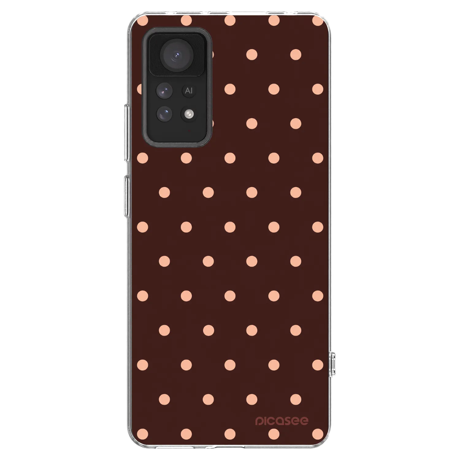 Picasee Xiaomi Redmi Note 11 Pro Hülle - Transparentes Silikon - Peach Dots & Chocolate