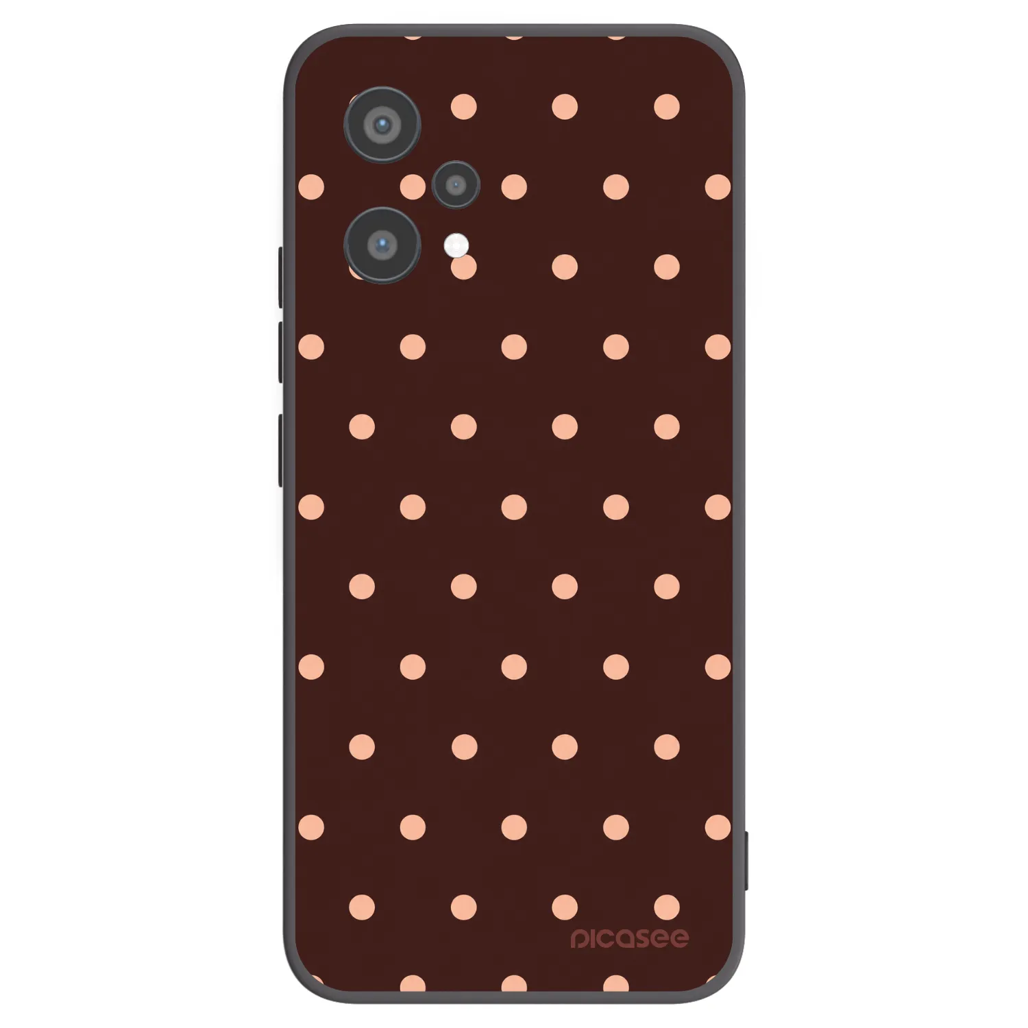 Picasee Realme 9 Pro 5G Hülle - Schwarzes Silikon - Peach Dots & Chocolate