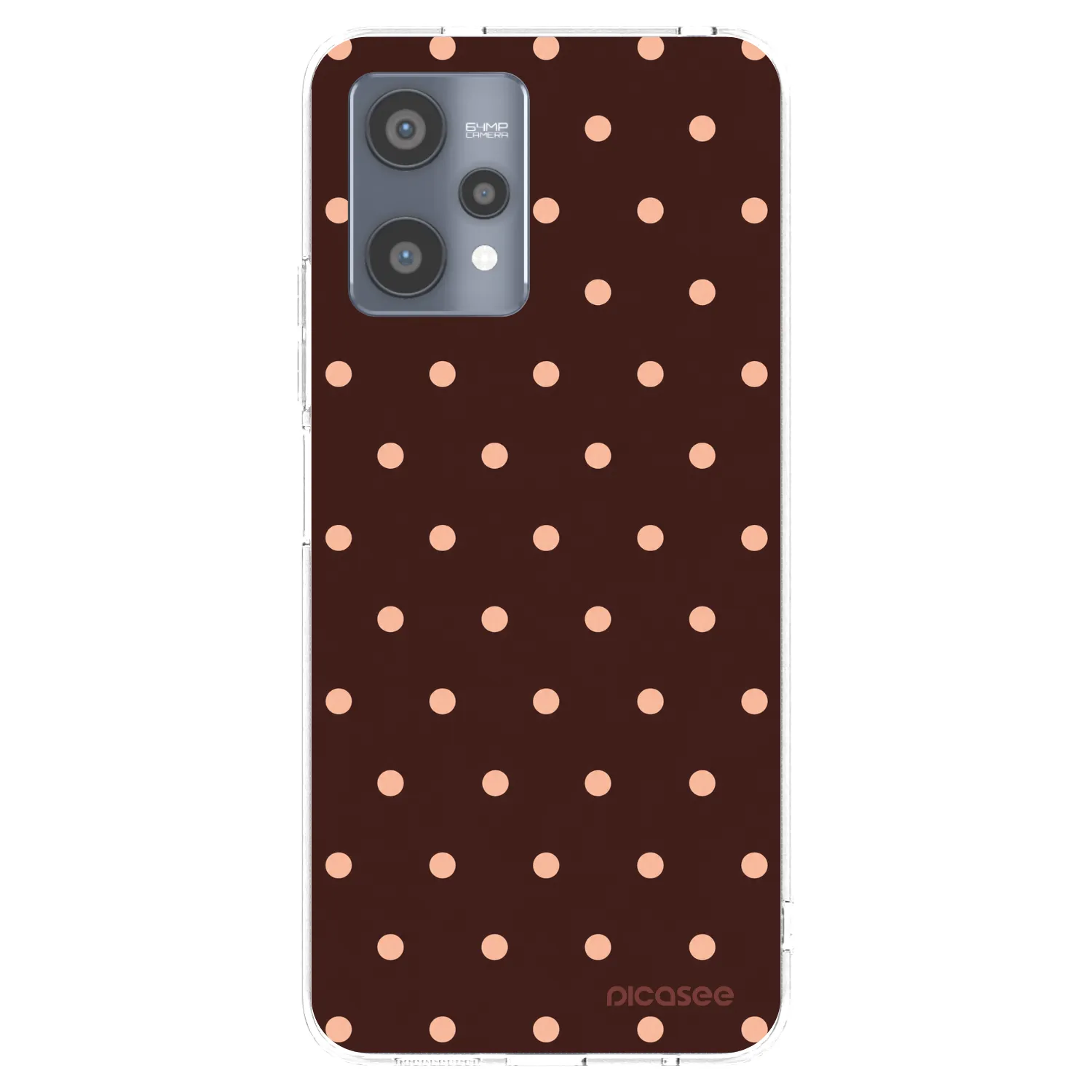Picasee Realme 9 Pro 5G Hülle - Transparentes Silikon - Peach Dots & Chocolate
