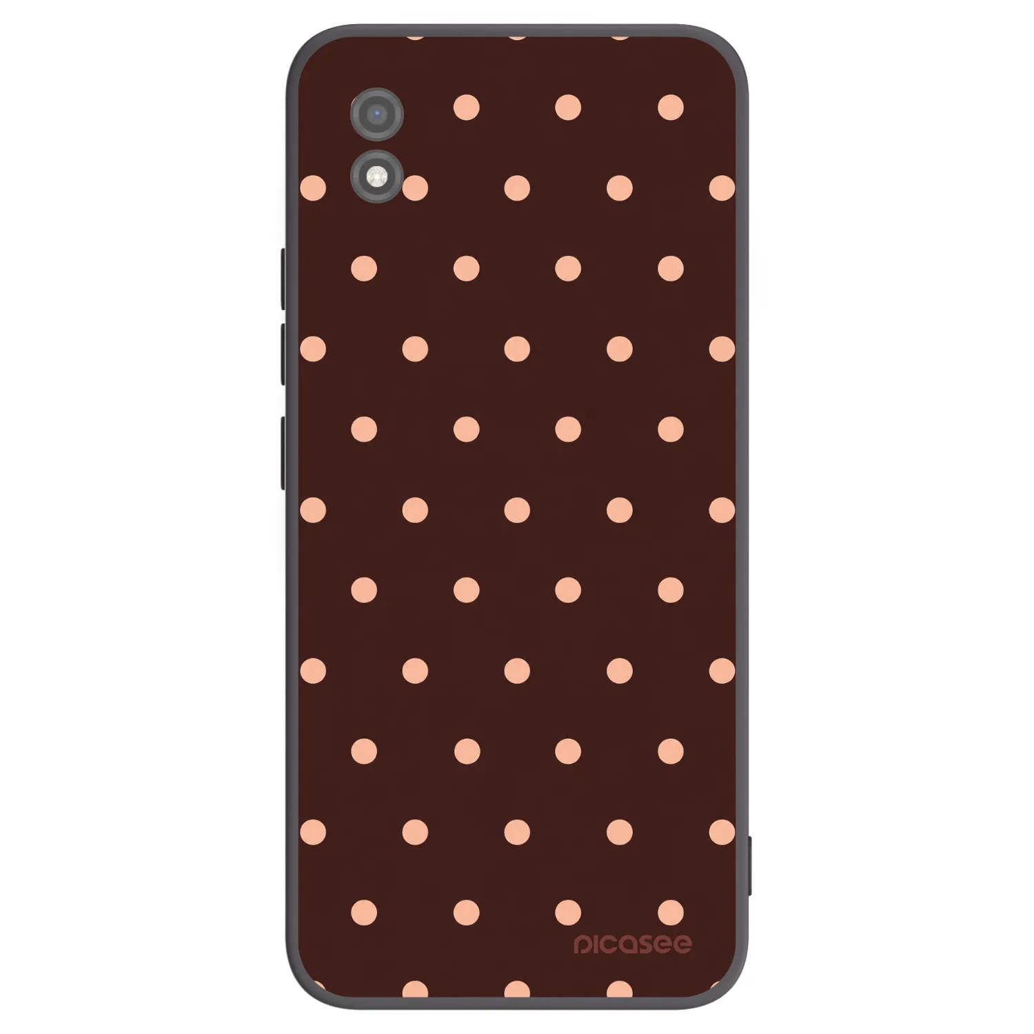 Picasee Realme C11 (2021) Hülle - Schwarzes Silikon - Peach Dots & Chocolate