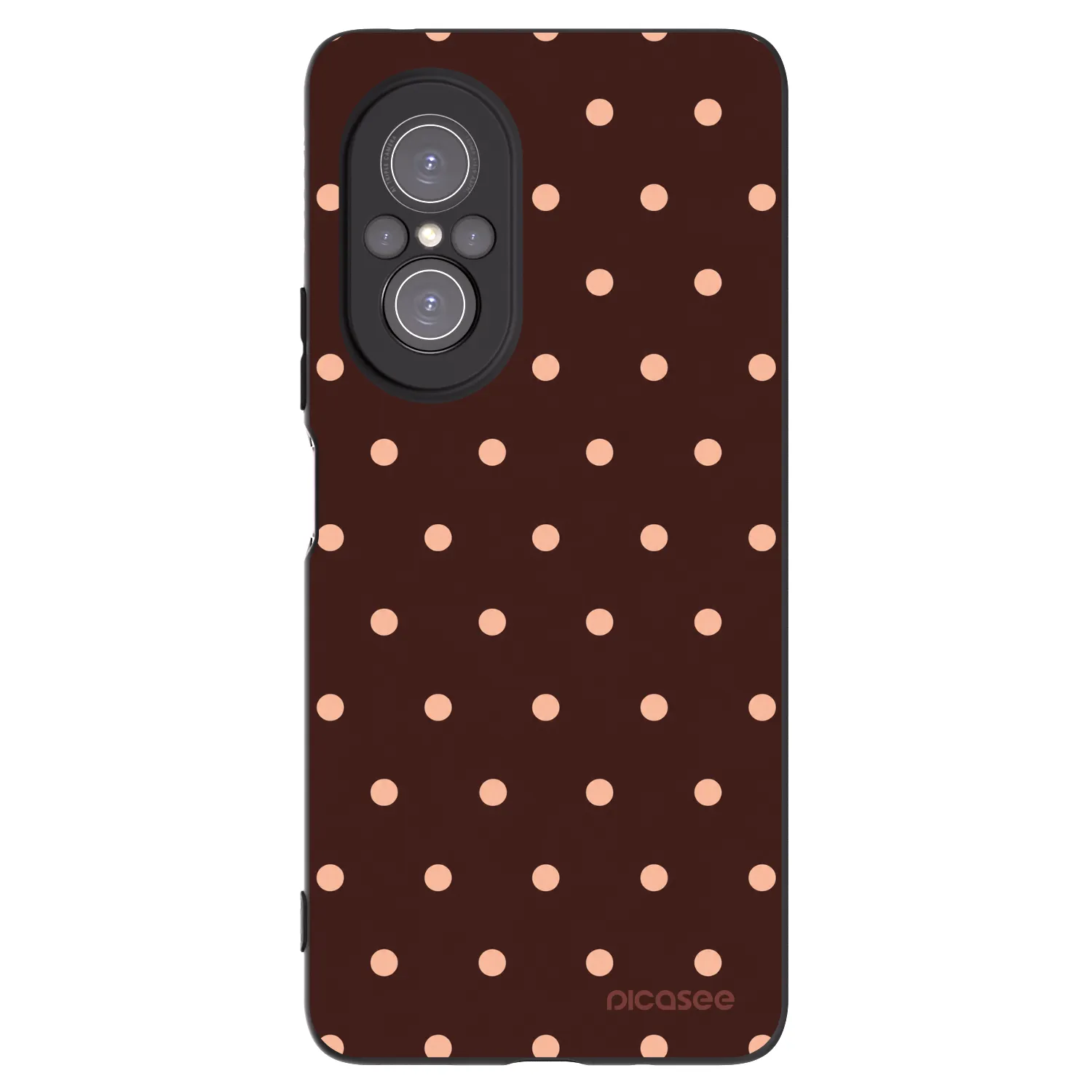Picasee Huawei Nova 9 SE Hülle - Schwarzes Silikon - Peach Dots & Chocolate