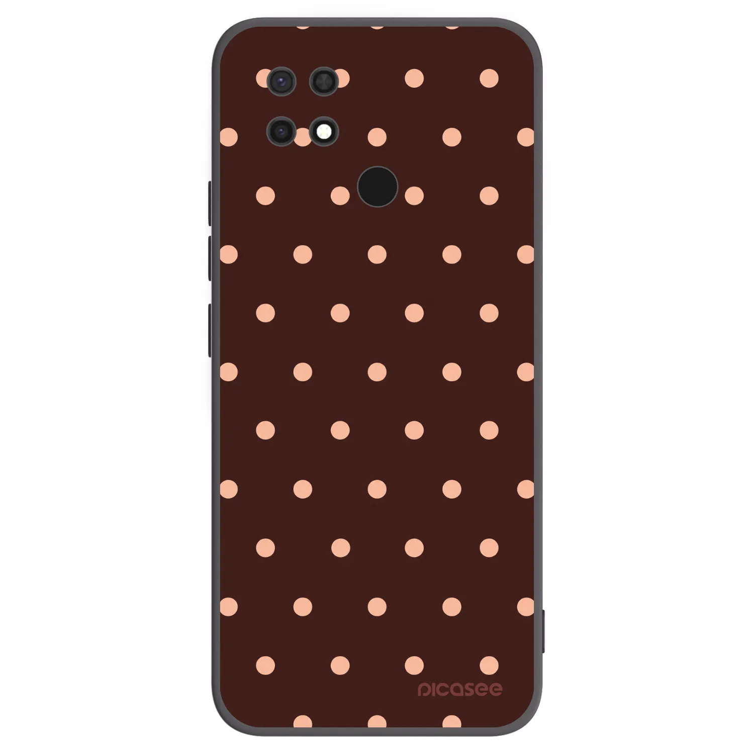 Picasee Xiaomi Redmi 10C Hülle - Schwarzes Silikon - Peach Dots & Chocolate