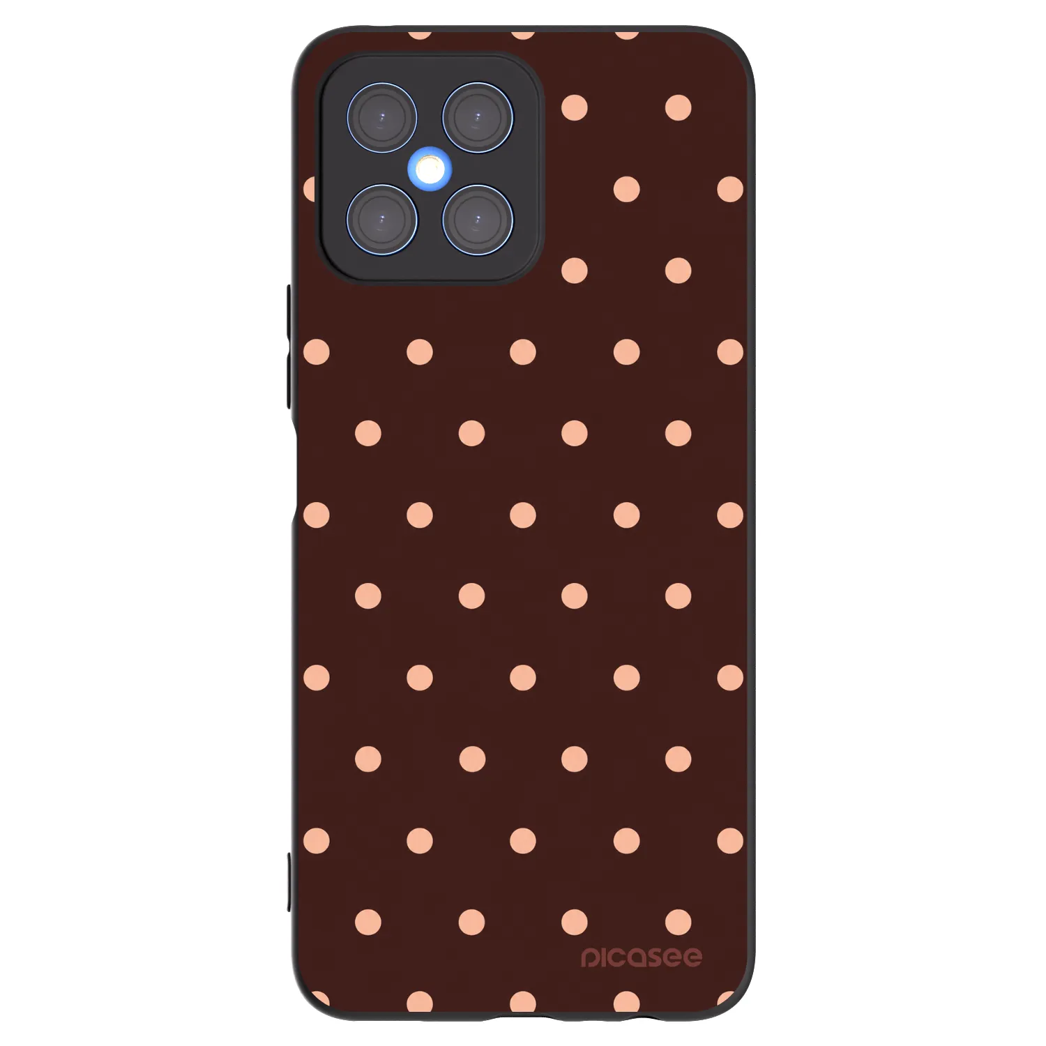 Picasee Honor X8 4G Hülle - Schwarzes Silikon - Peach Dots & Chocolate