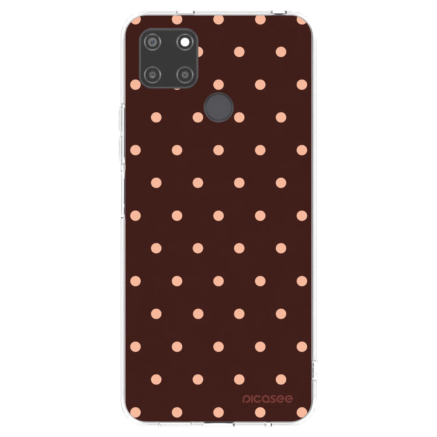 Picasee Realme C21Y Hülle - Transparentes Silikon - Peach Dots & Chocolate