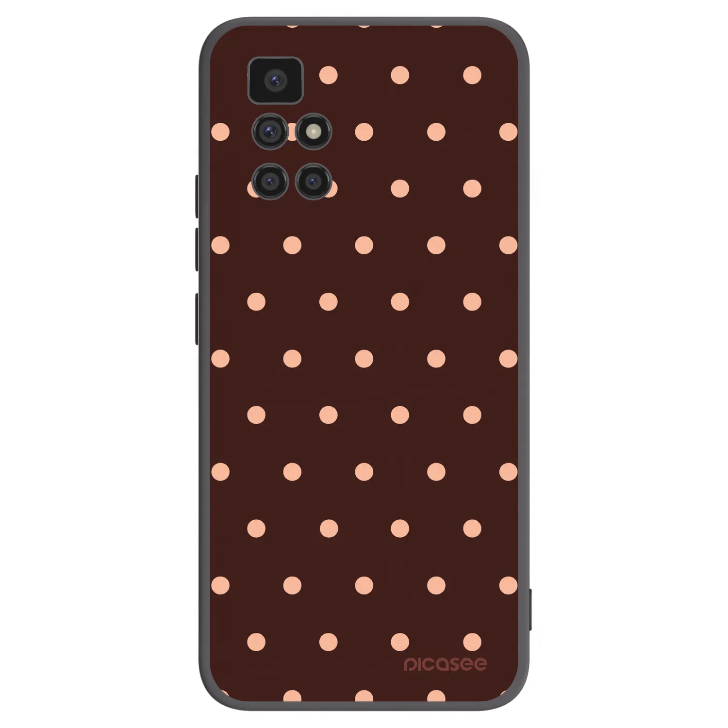 Picasee Xiaomi Redmi 10 (2022) Hülle - Schwarzes Silikon - Peach Dots & Chocolate
