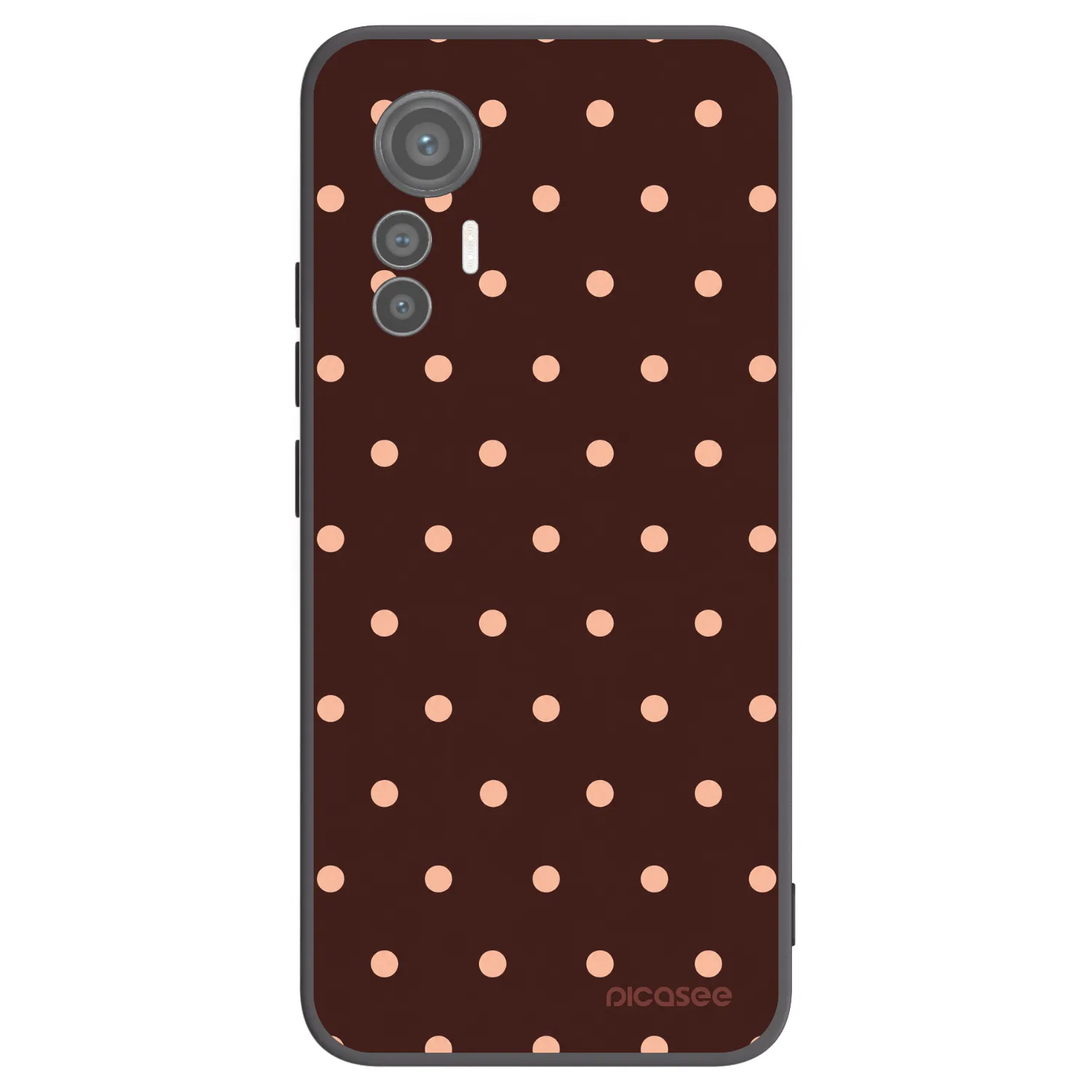 Picasee Xiaomi 12 Lite Hülle - Schwarzes Silikon - Peach Dots & Chocolate