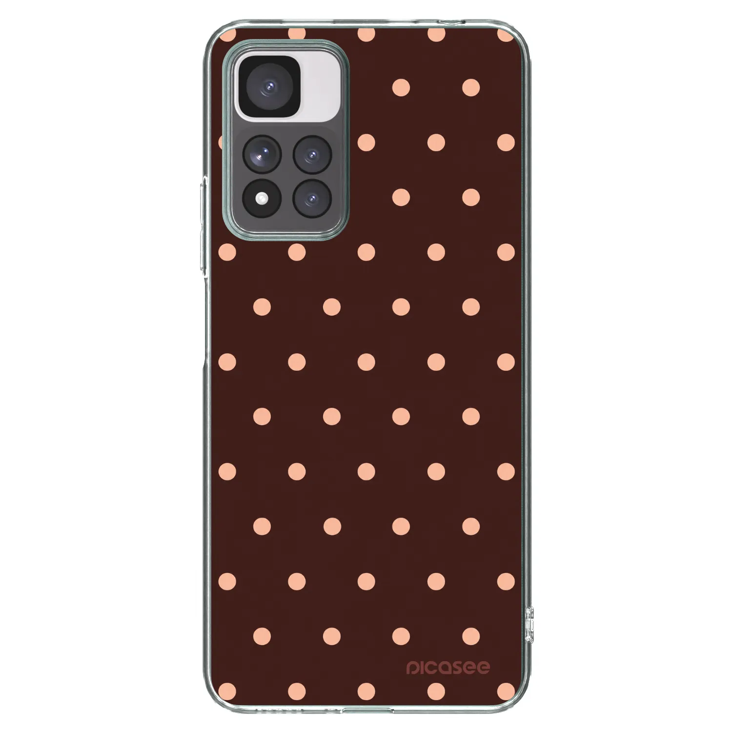 Picasee Xiaomi Redmi Note 11 Pro+ 5G Hülle - Transparentes Silikon - Peach Dots & Chocolate