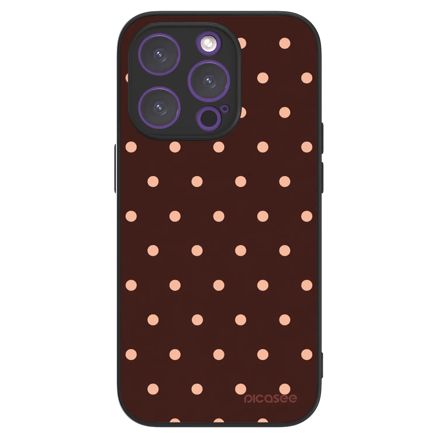 Picasee ULTIMATE CASE MagSafe für Apple iPhone 14 Pro - Peach Dots & Chocolate