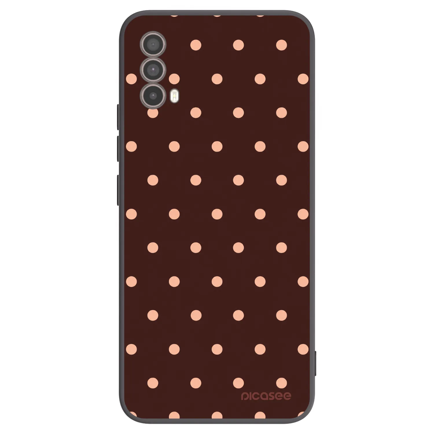 Picasee Motorola Moto E40 Hülle - Schwarzes Silikon - Peach Dots & Chocolate