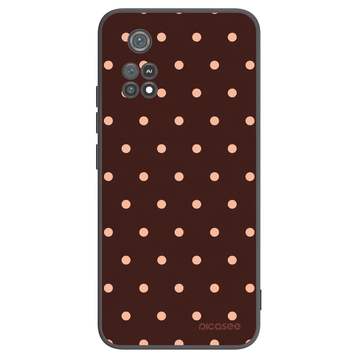 Picasee Xiaomi Poco M4 Pro Hülle - Schwarzes Silikon - Peach Dots & Chocolate