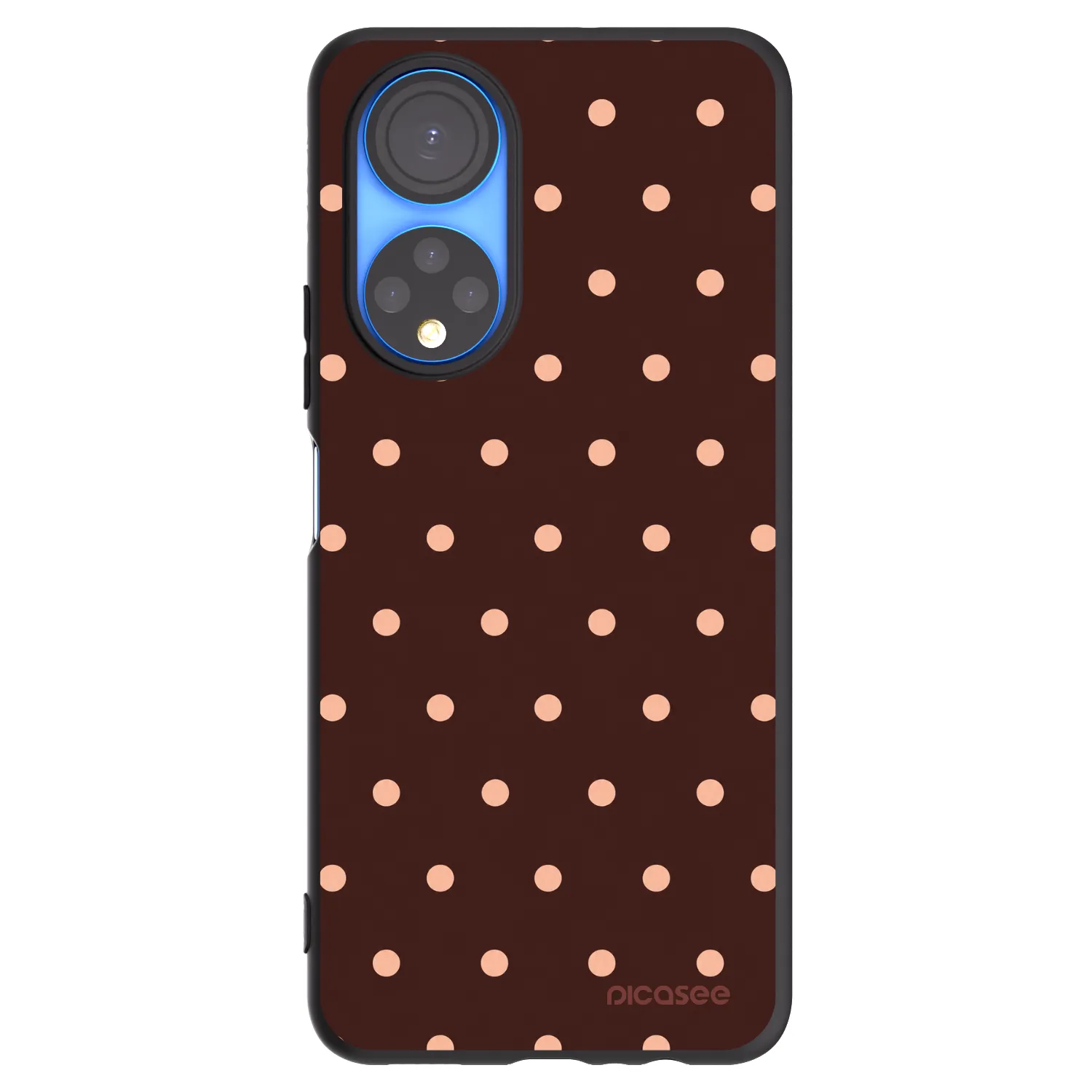 Picasee Honor X7 Hülle - Schwarzes Silikon - Peach Dots & Chocolate