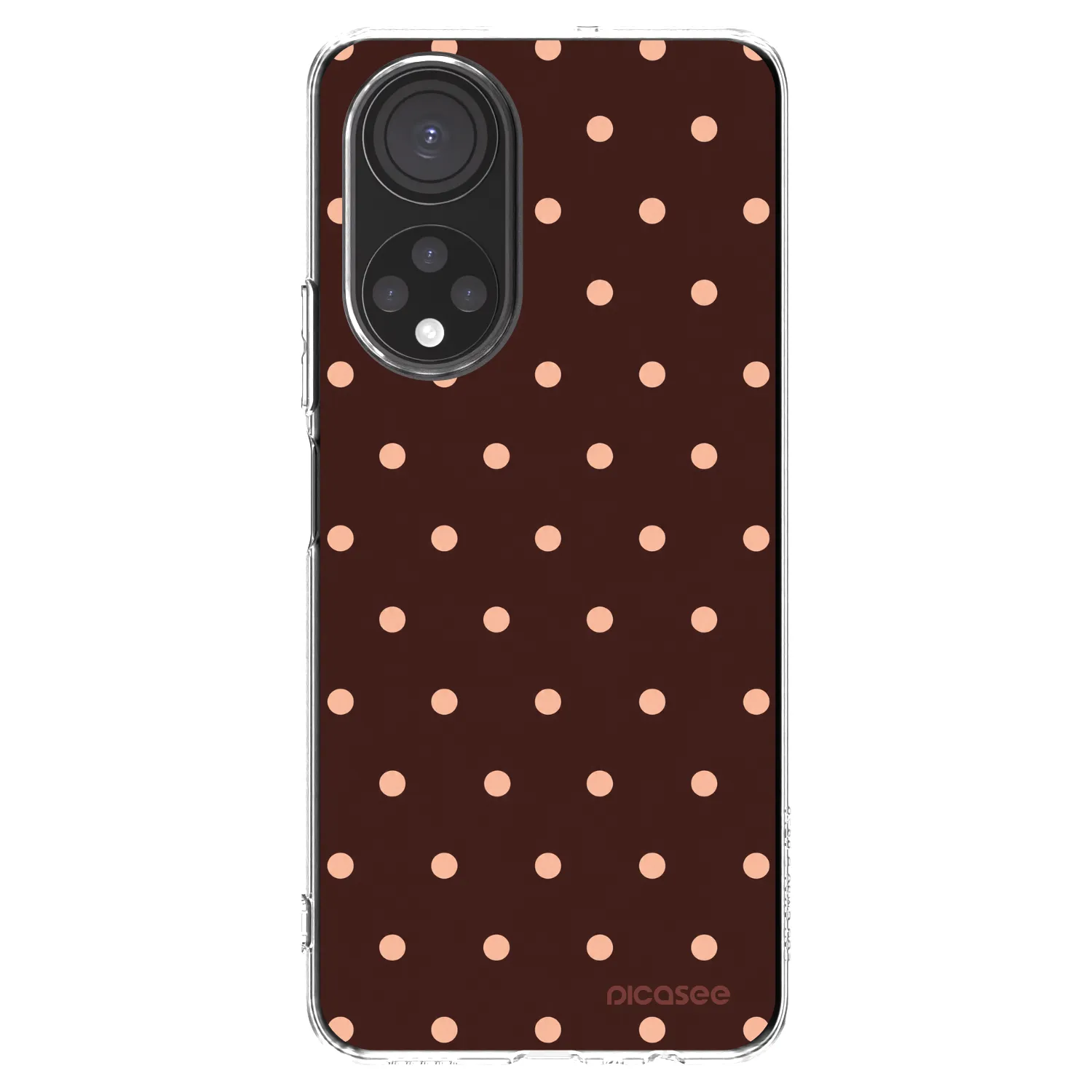 Picasee Honor X7 Hülle - Transparentes Silikon - Peach Dots & Chocolate