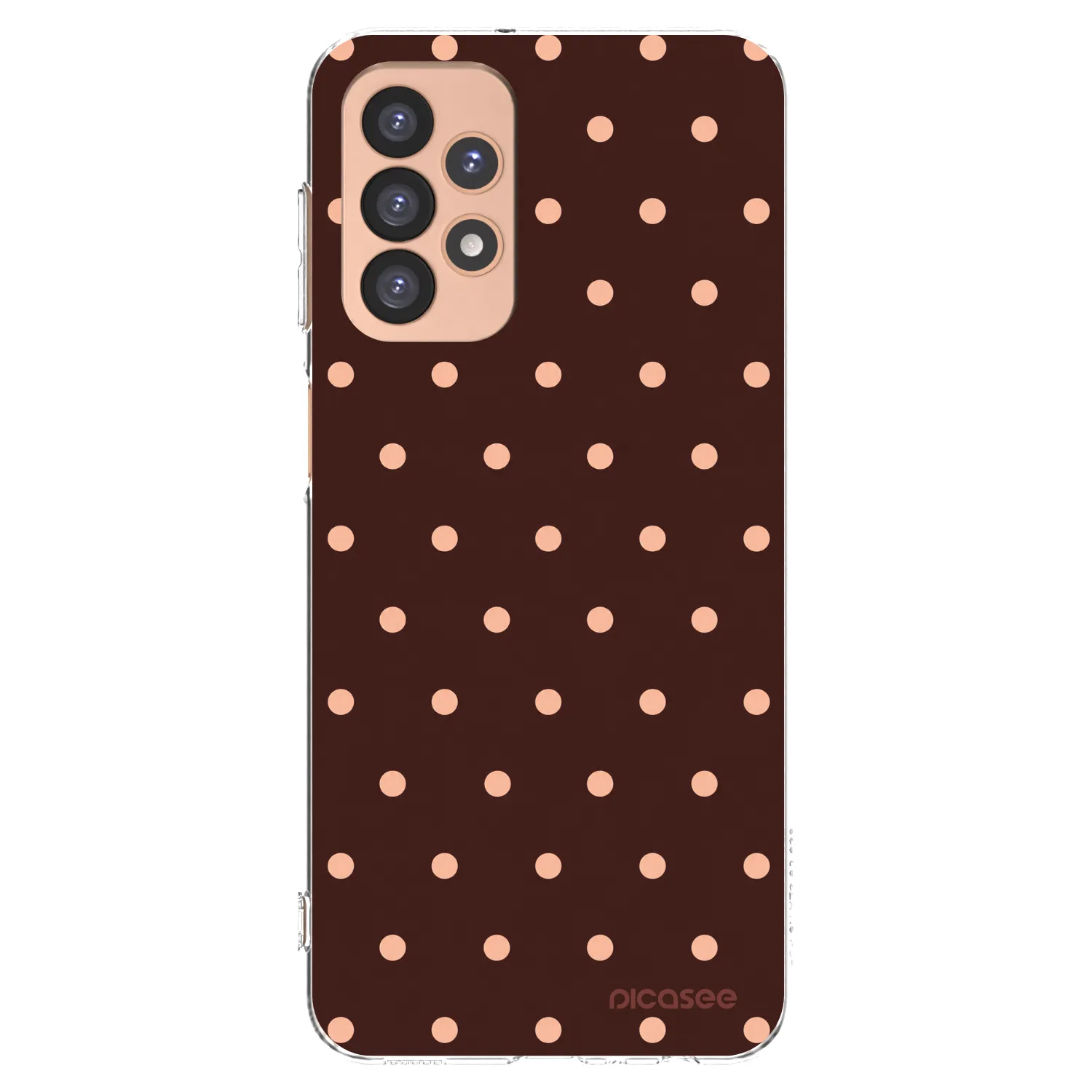 Picasee Samsung Galaxy A23 A236B 5G Hülle - Transparentes Silikon - Peach Dots & Chocolate