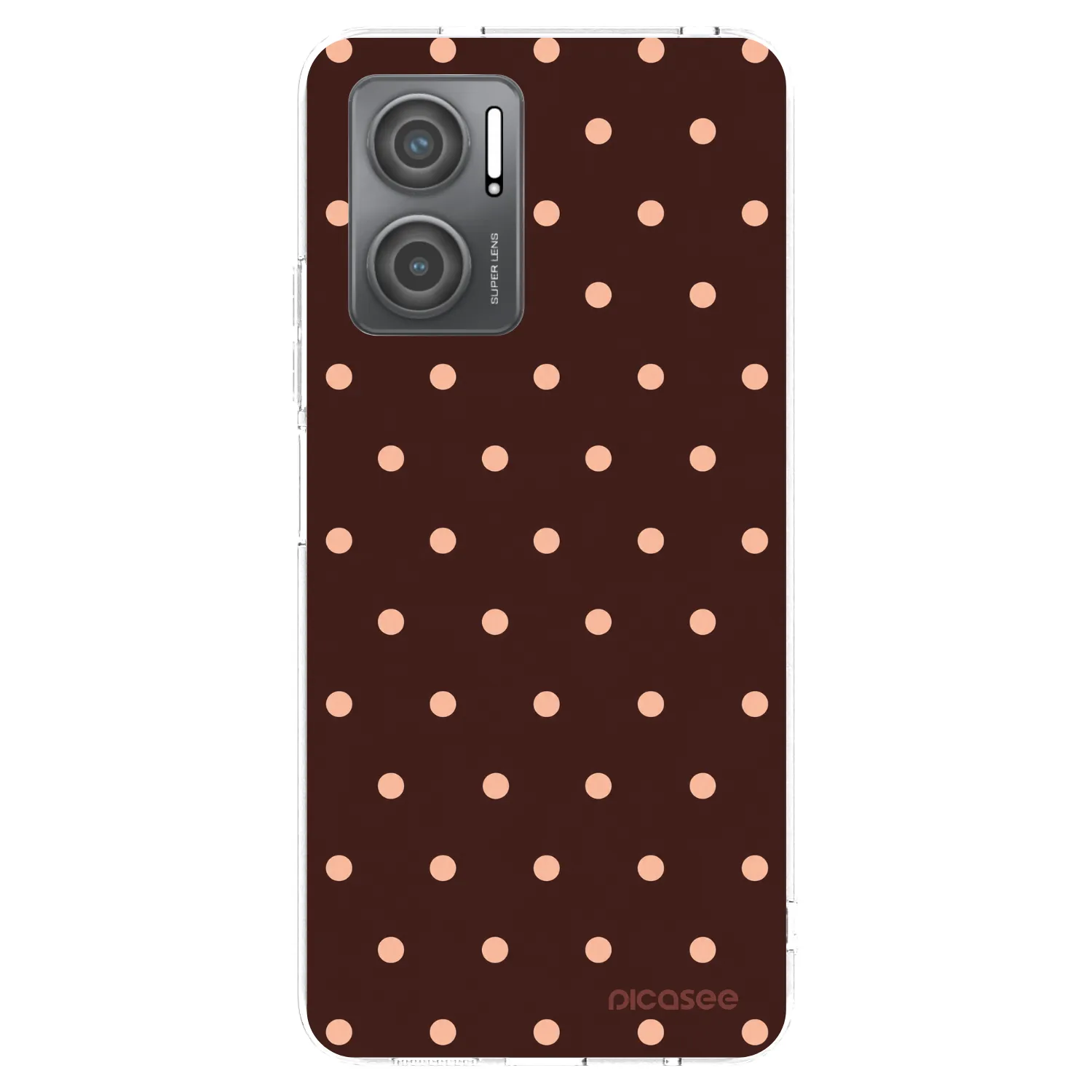 Picasee Xiaomi Redmi 10 5G Hülle - Transparentes Silikon - Peach Dots & Chocolate