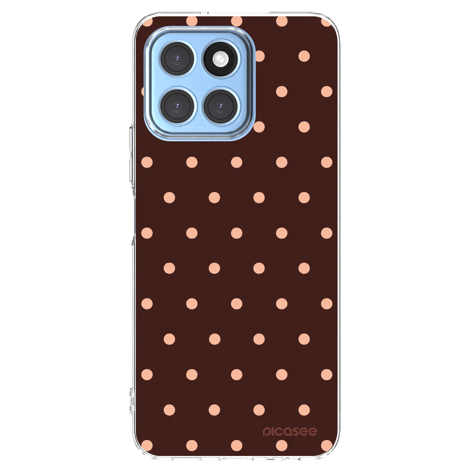 Picasee Honor X6 Hülle - Transparentes Silikon - Peach Dots & Chocolate
