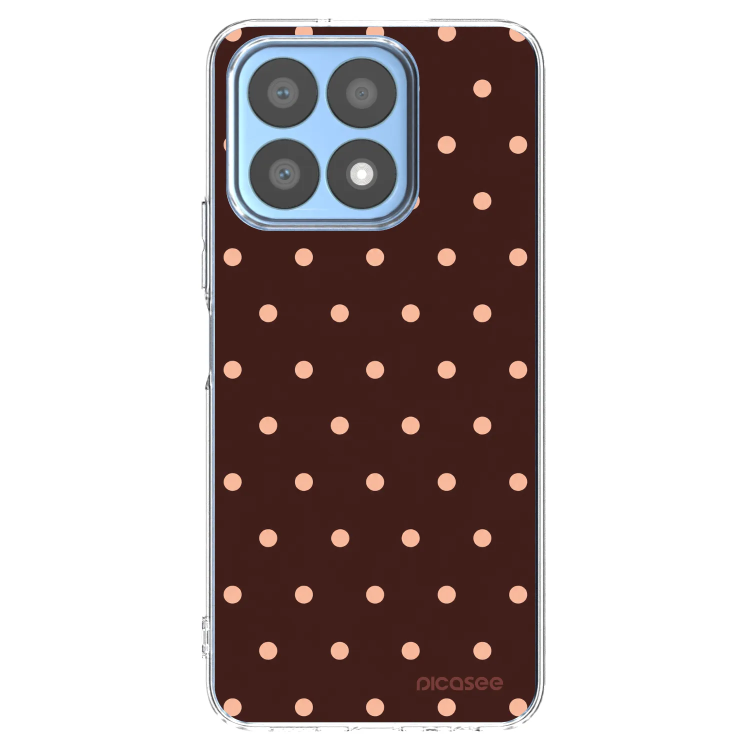 Picasee Honor X8a Hülle - Transparentes Silikon - Peach Dots & Chocolate