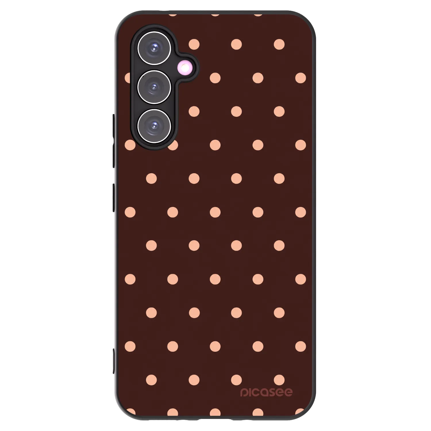 Picasee Samsung Galaxy A54 5G A546B Hülle - Schwarzes Silikon - Peach Dots & Chocolate