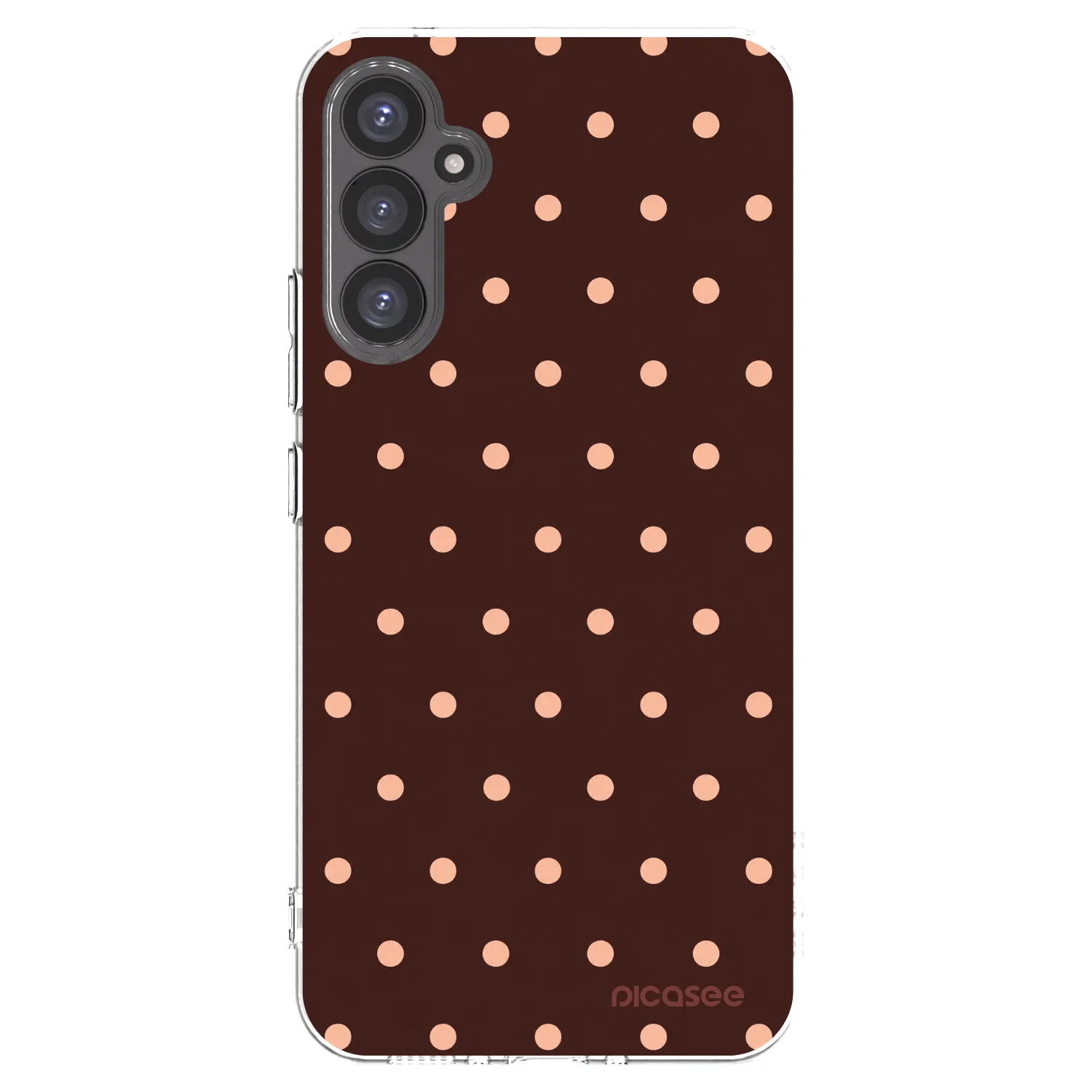 Picasee Samsung Galaxy A34 5G A346B Hülle - Transparentes Silikon - Peach Dots & Chocolate