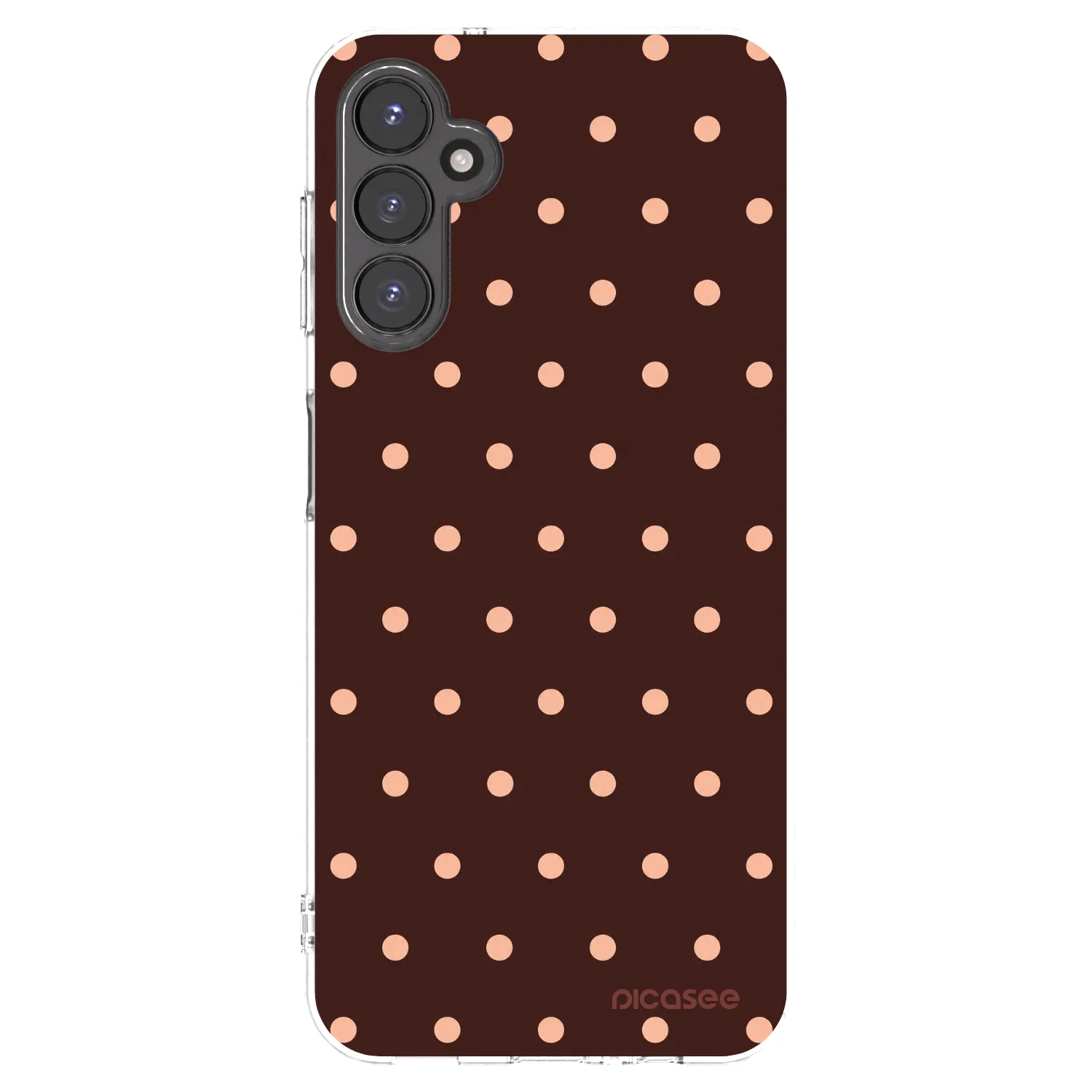 Picasee Samsung Galaxy A14 5G A146P Hülle - Transparentes Silikon - Peach Dots & Chocolate