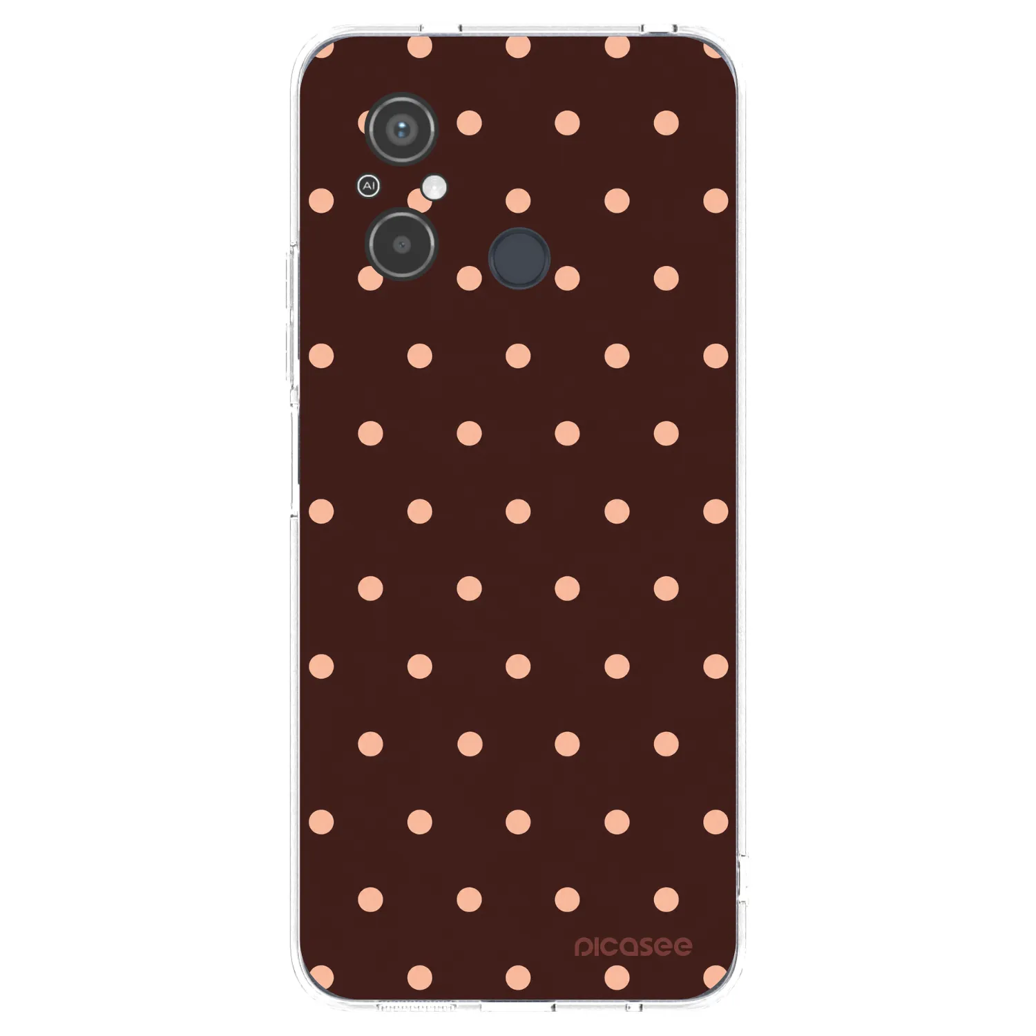 Picasee Xiaomi Redmi 12C Hülle - Transparentes Silikon - Peach Dots & Chocolate