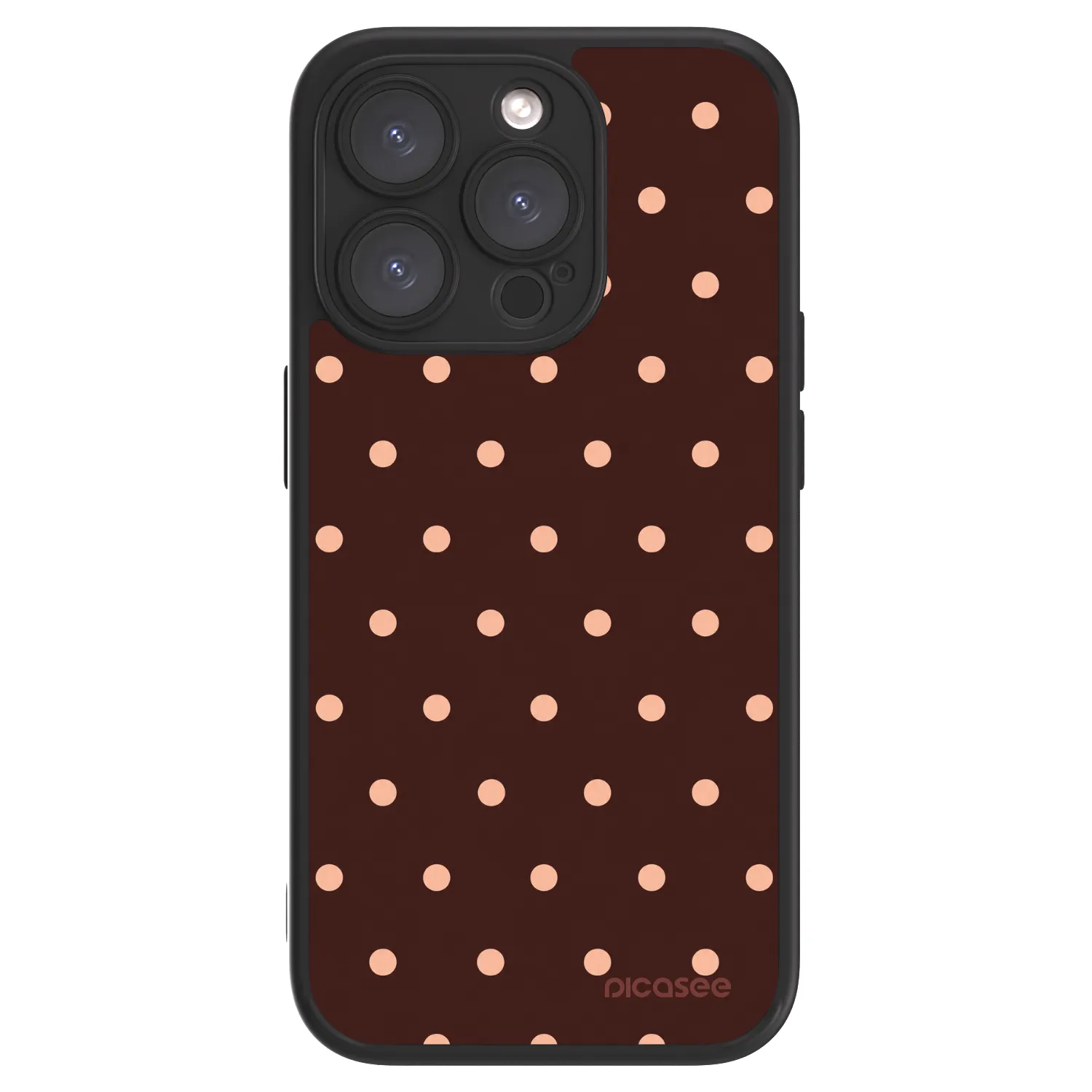 Picasee ULTIMATE CASE MagSafe für Apple iPhone 15 Pro - Peach Dots & Chocolate