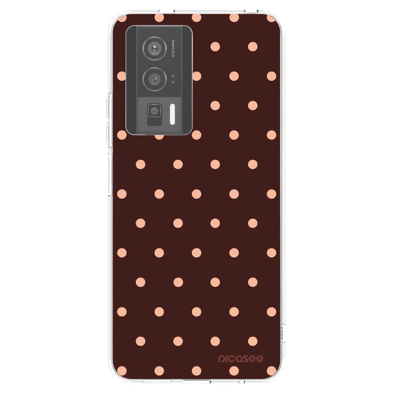 Picasee Xiaomi Poco F5 Pro 5G Hülle - Transparentes Silikon - Peach Dots & Chocolate
