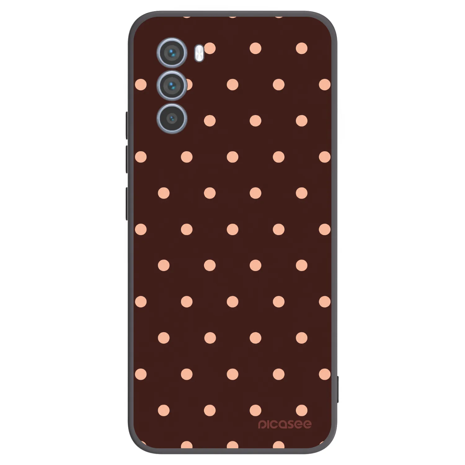 Picasee Motorola Moto G62 Hülle - Schwarzes Silikon - Peach Dots & Chocolate