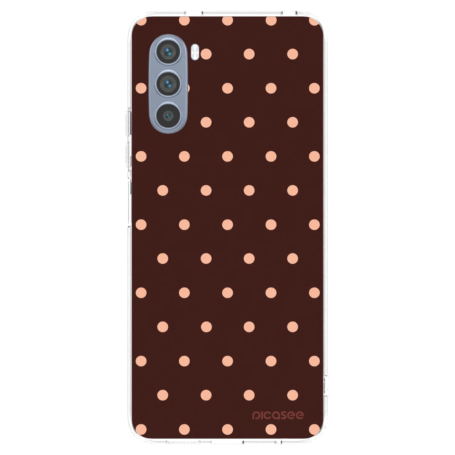 Picasee Motorola Moto G62 Hülle - Transparentes Silikon - Peach Dots & Chocolate