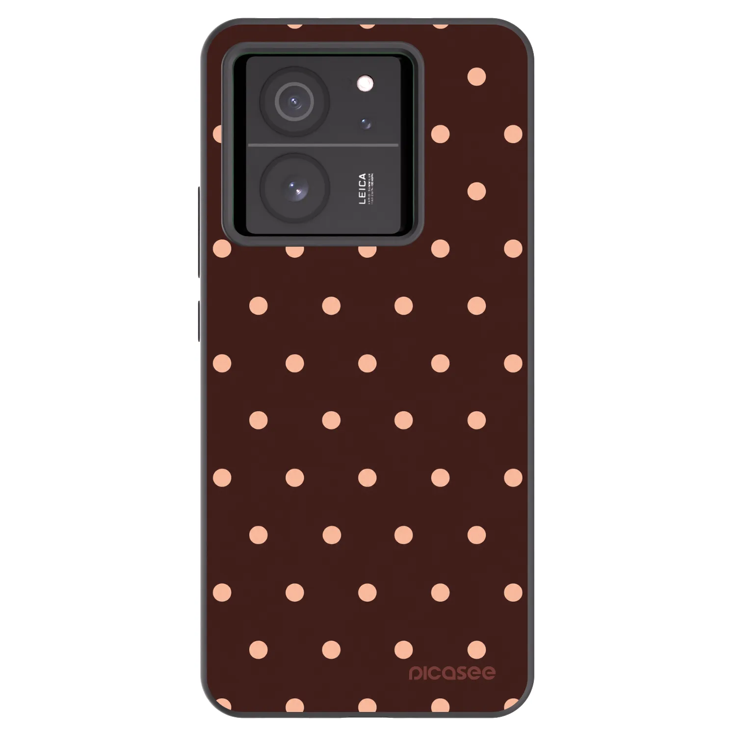 Picasee Xiaomi 13T Hülle - Schwarzes Silikon - Peach Dots & Chocolate