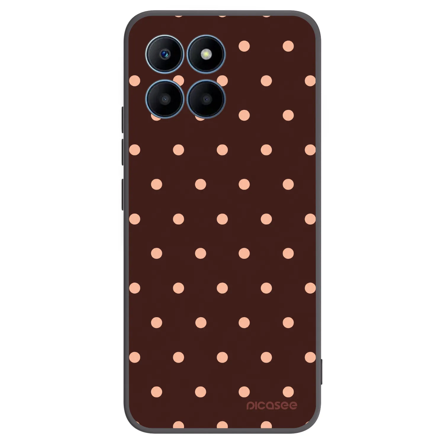 Picasee Honor 70 Lite Hülle - Schwarzes Silikon - Peach Dots & Chocolate