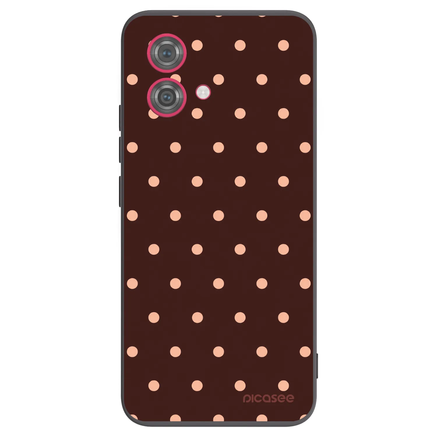 Picasee Motorola Moto G84 5G Hülle - Schwarzes Silikon - Peach Dots & Chocolate