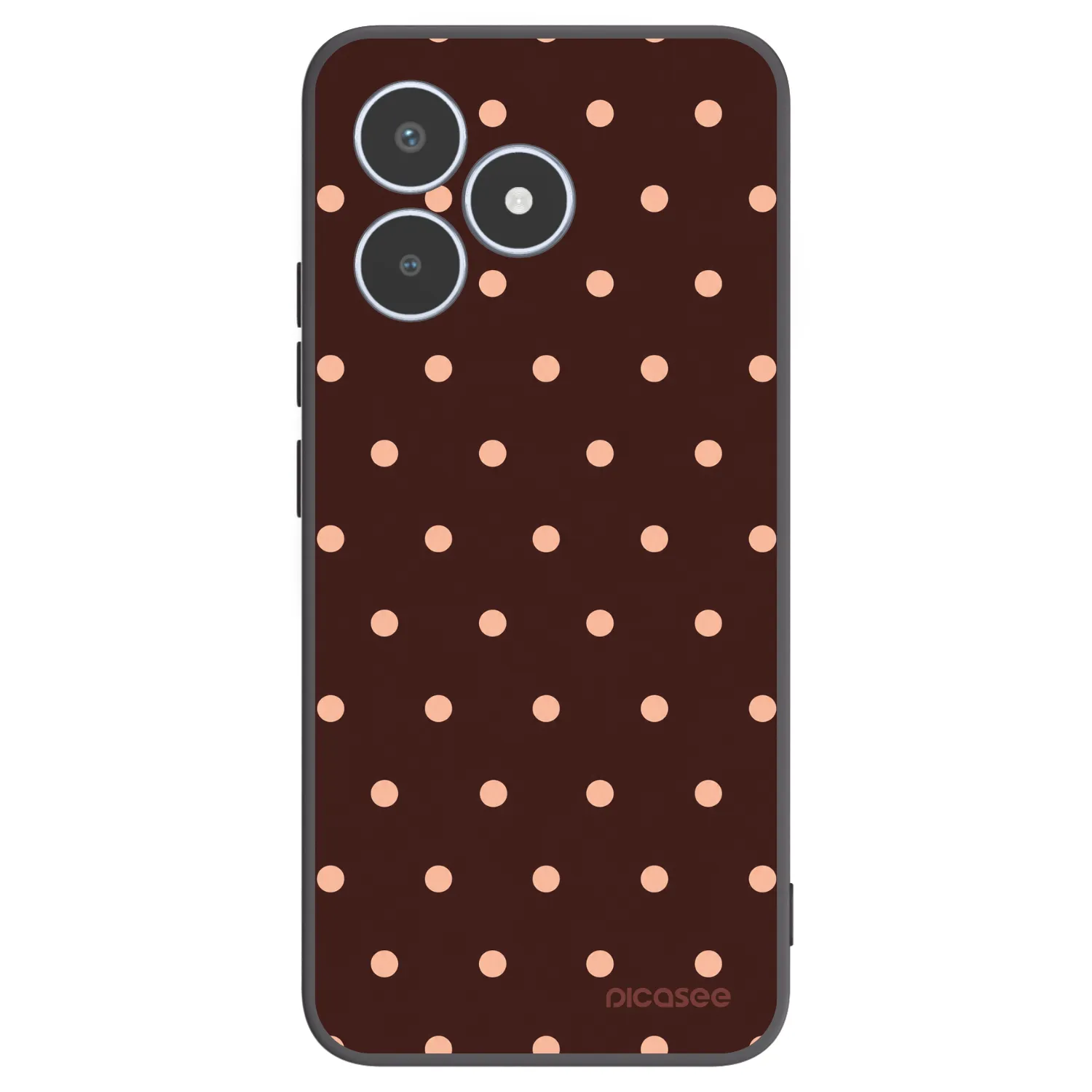 Picasee Realme C53 Hülle - Schwarzes Silikon - Peach Dots & Chocolate