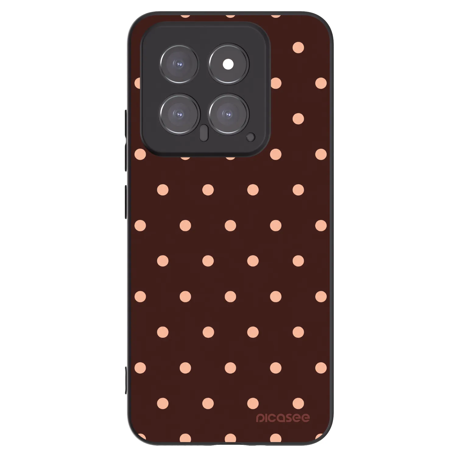 Picasee Xiaomi 14 Hülle - Schwarzes Silikon - Peach Dots & Chocolate