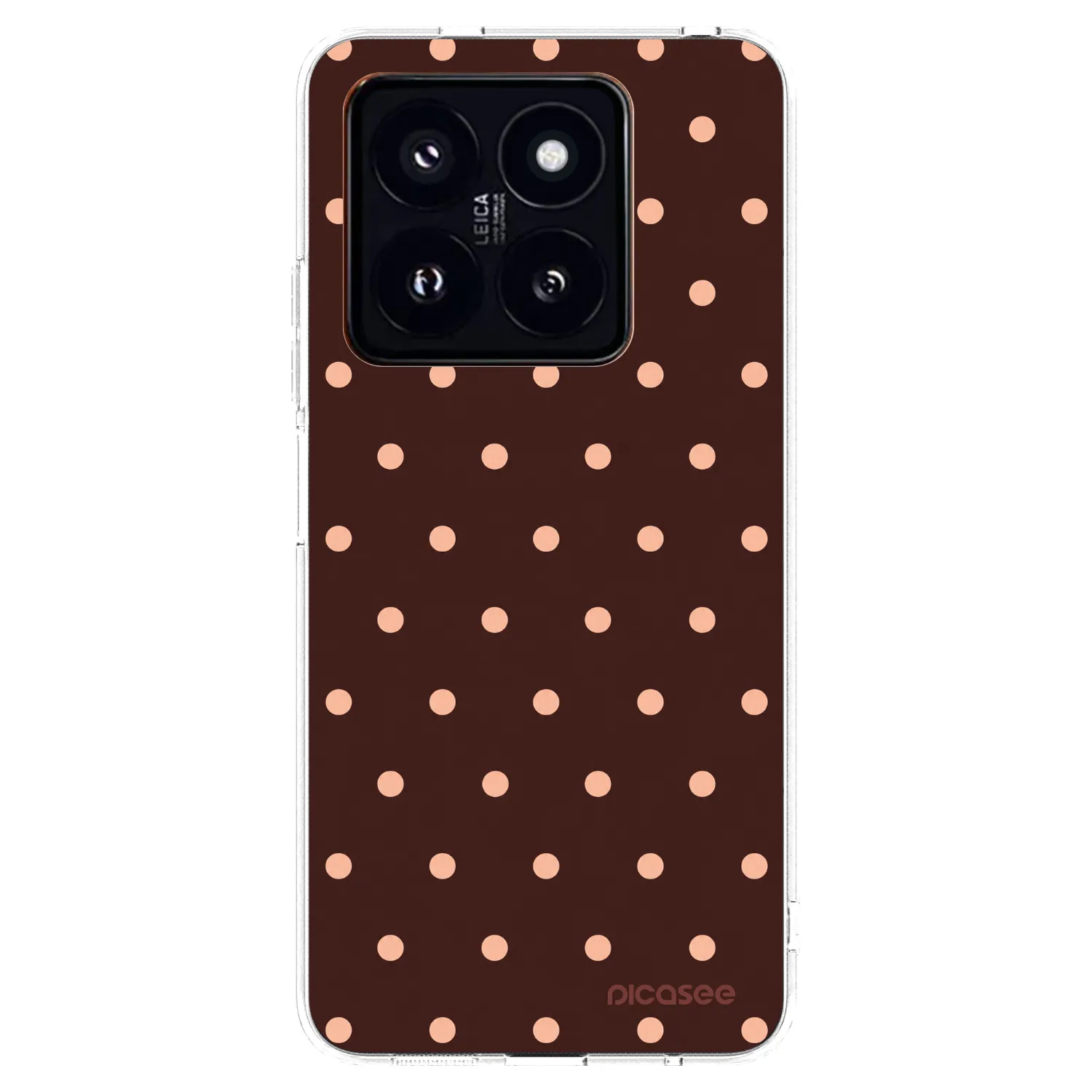 Picasee Xiaomi 14 Pro Hülle - Transparentes Silikon - Peach Dots & Chocolate