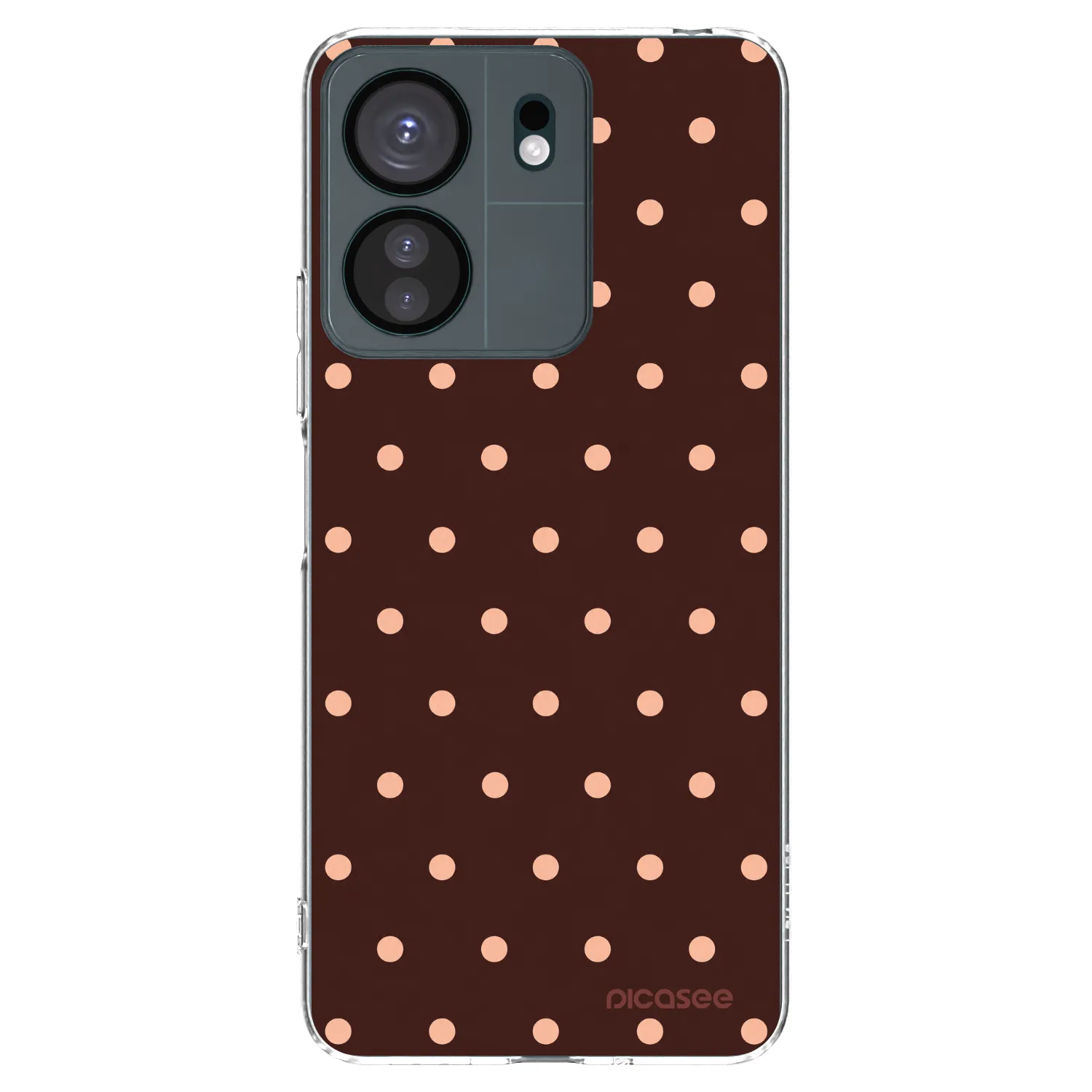 Picasee Xiaomi Redmi 13C 4G Hülle - Transparentes Silikon - Peach Dots & Chocolate