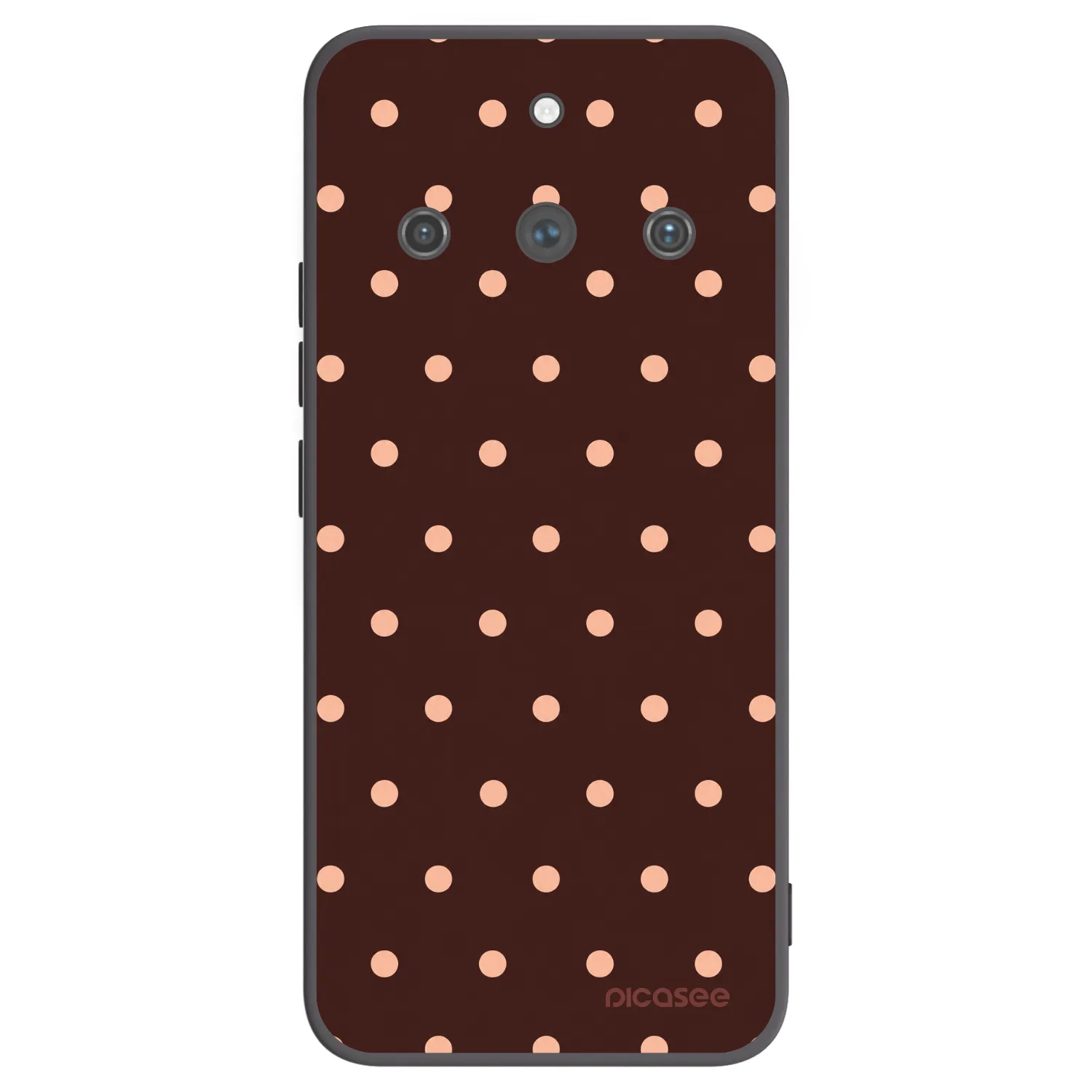 Picasee Realme 11 Pro+ Hülle - Schwarzes Silikon - Peach Dots & Chocolate