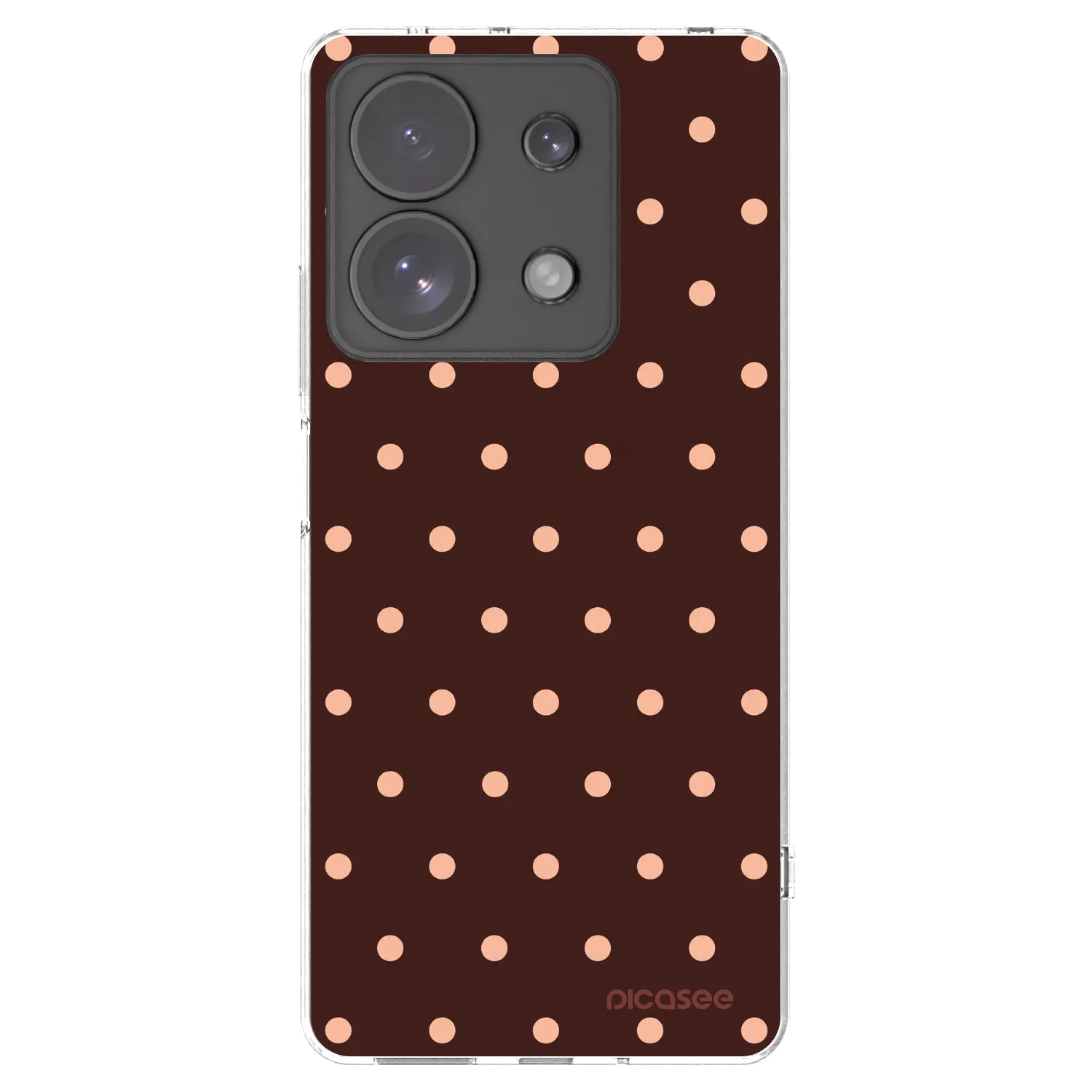 Picasee Xiaomi Redmi Note 13 Pro 4G Hülle - Transparentes Silikon - Peach Dots & Chocolate