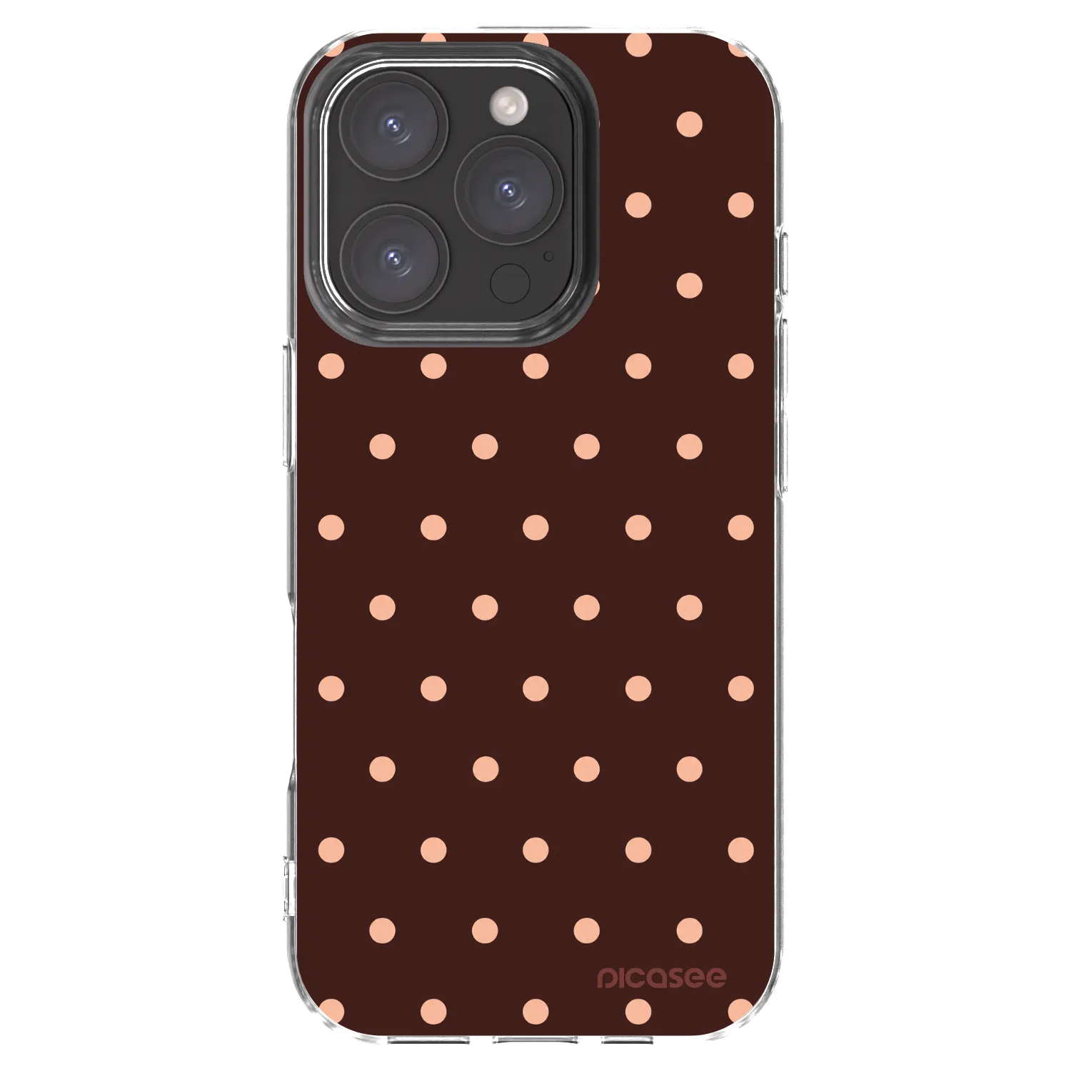 Picasee Apple iPhone 16 Pro Hülle - Transparentes Silikon - Peach Dots & Chocolate